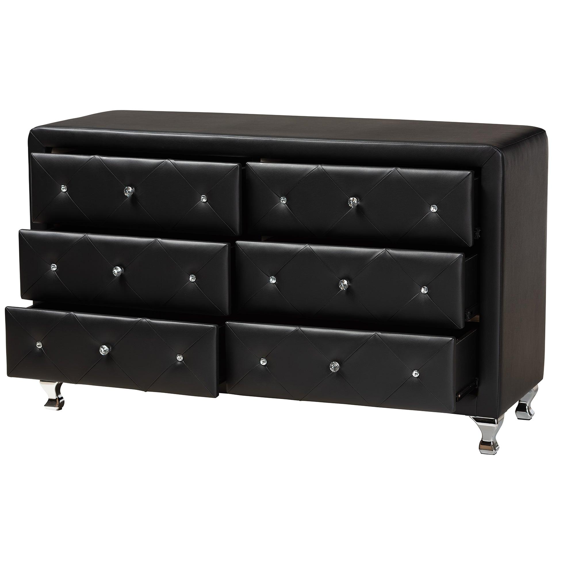 Luminescence Faux Leather Upholstered Dresser