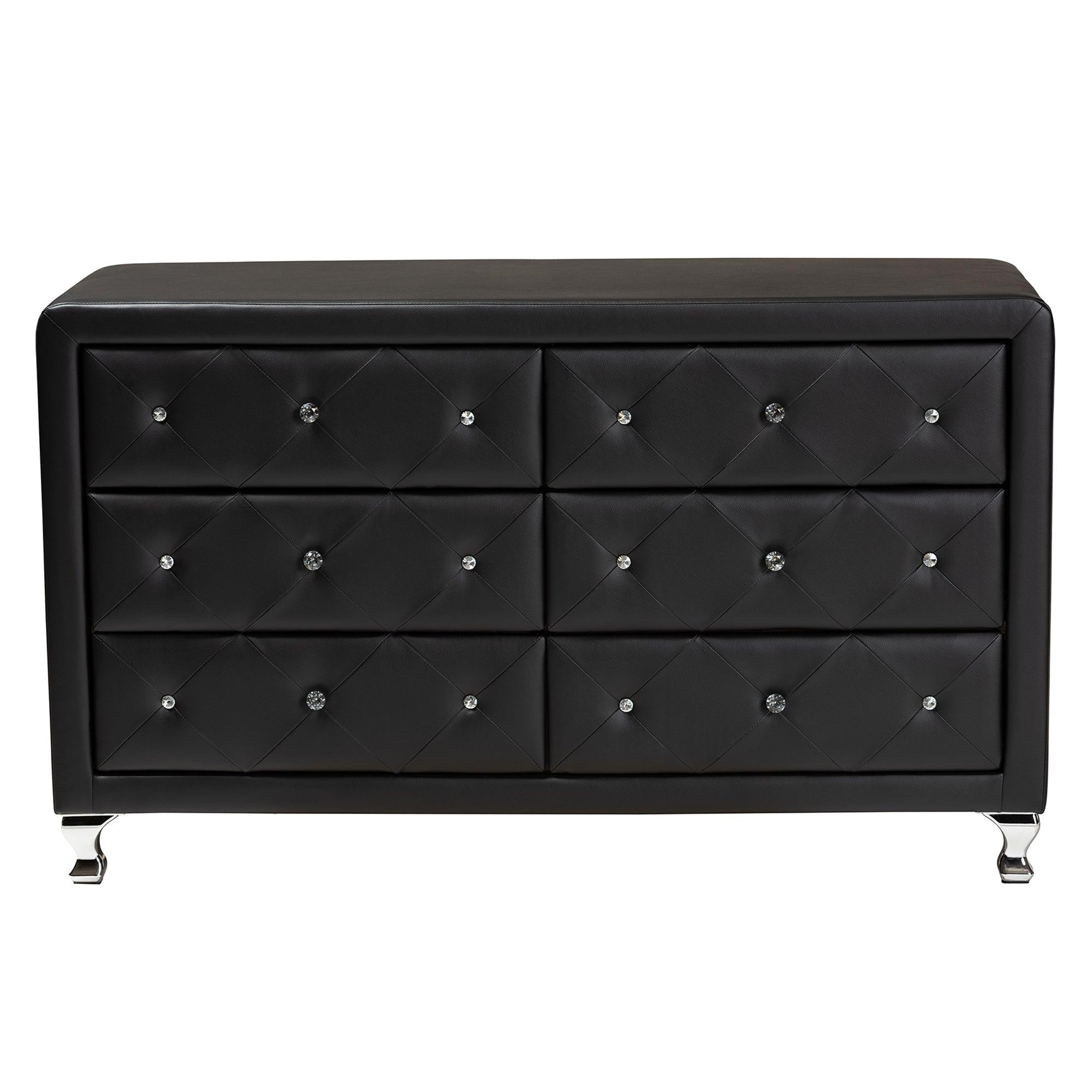 Luminescence Faux Leather Upholstered Dresser