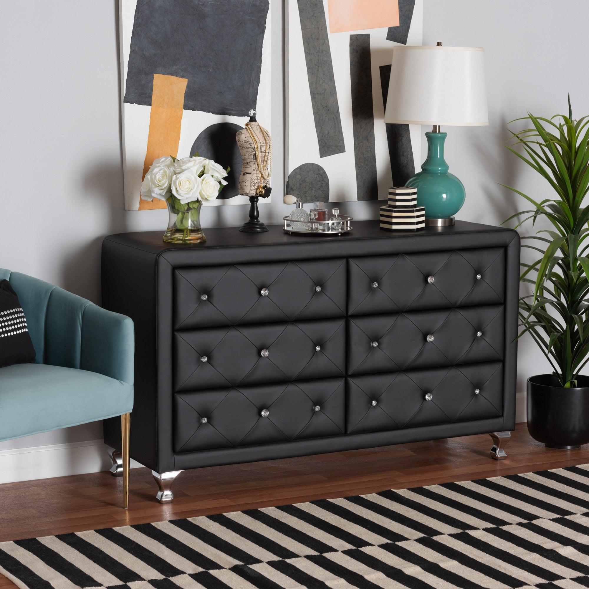 Luminescence Faux Leather Upholstered Dresser