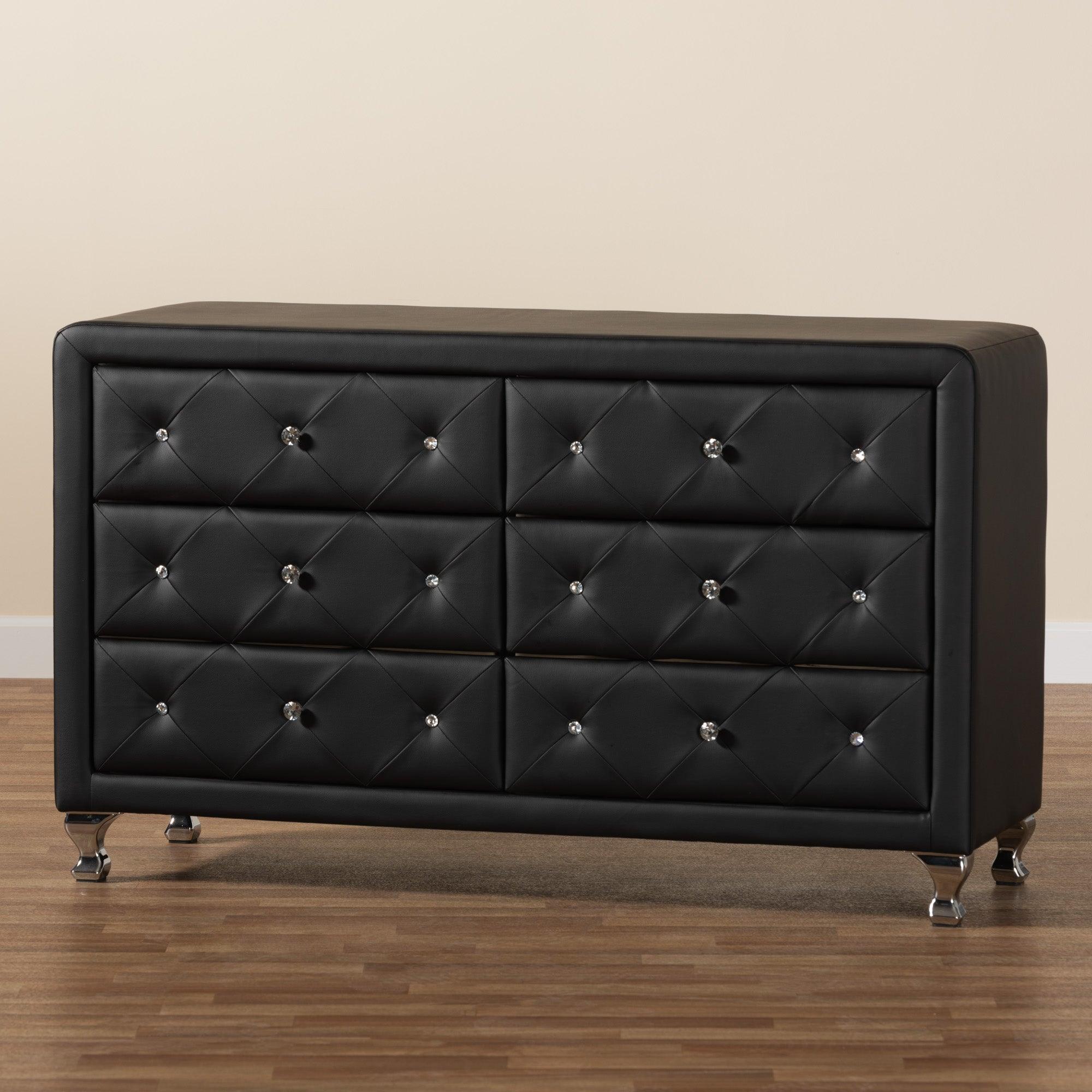 Luminescence Faux Leather Upholstered Dresser