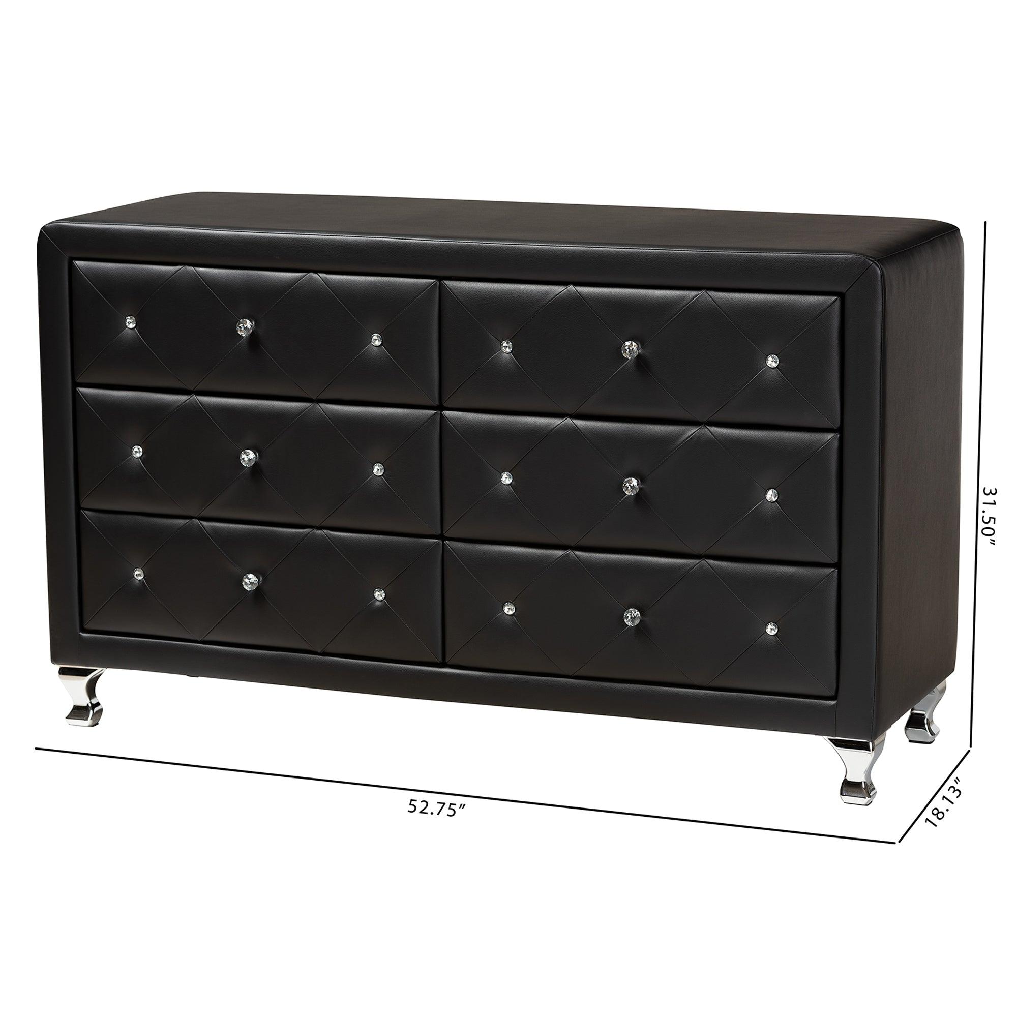 Luminescence Faux Leather Upholstered Dresser