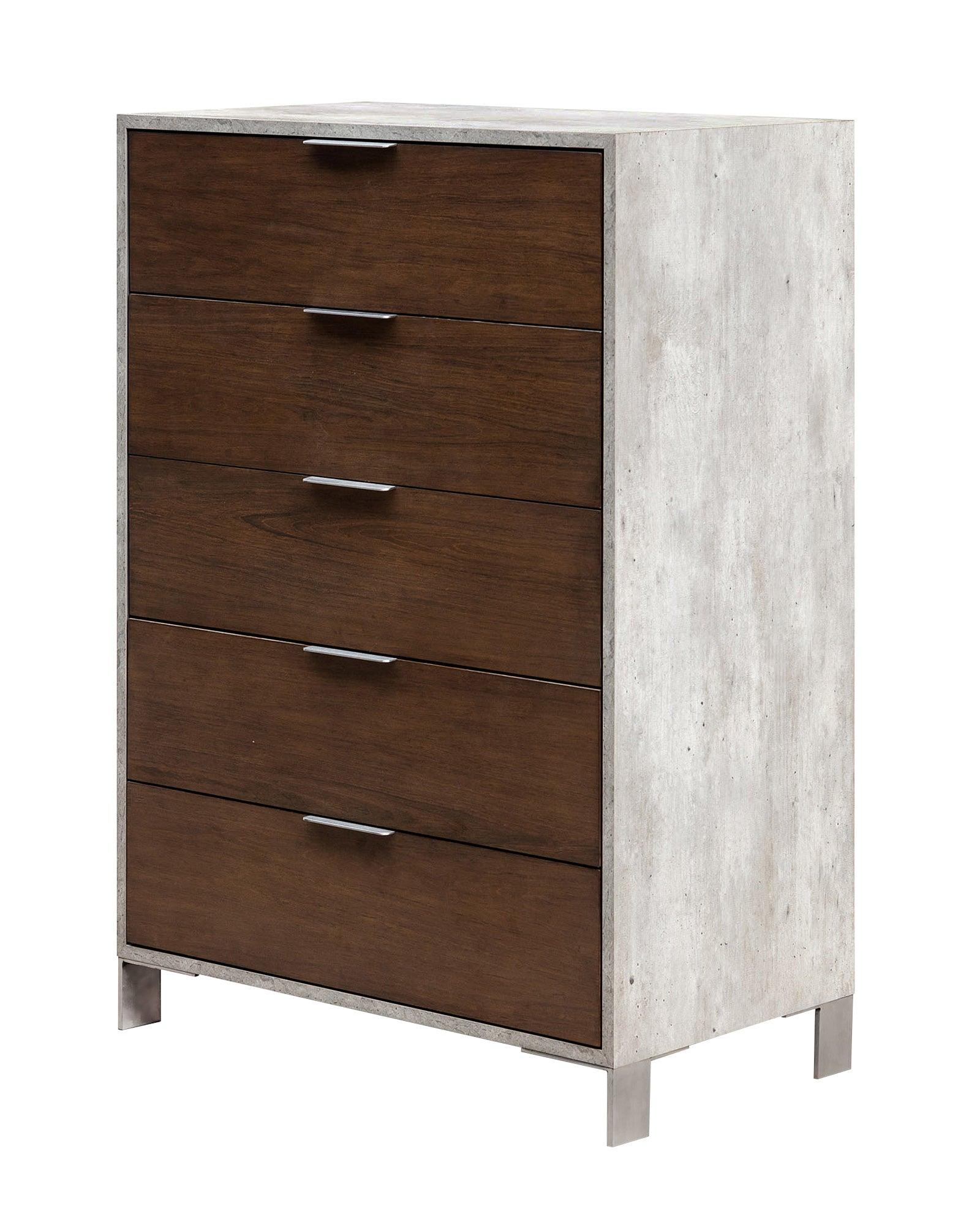 Nova Domus Conner Modern Dark Faux Concrete Chest