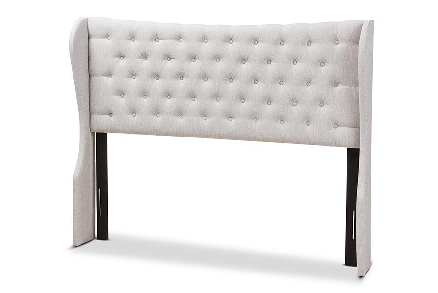 Cadence Modern and Contemporary ish Fabric Button-Tufted Winged Headboard