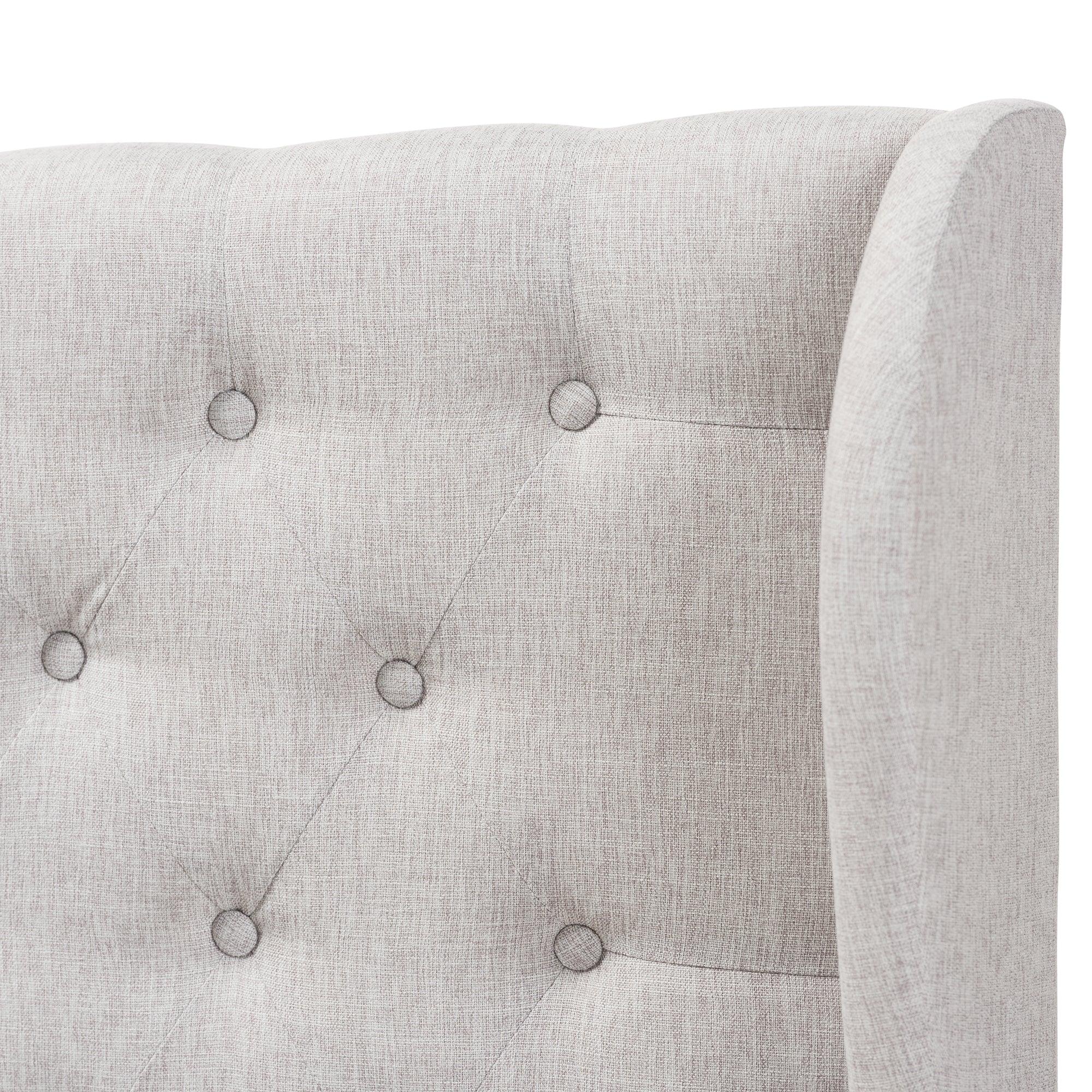 Cadence Modern and Contemporary ish Fabric Button-Tufted Winged Headboard