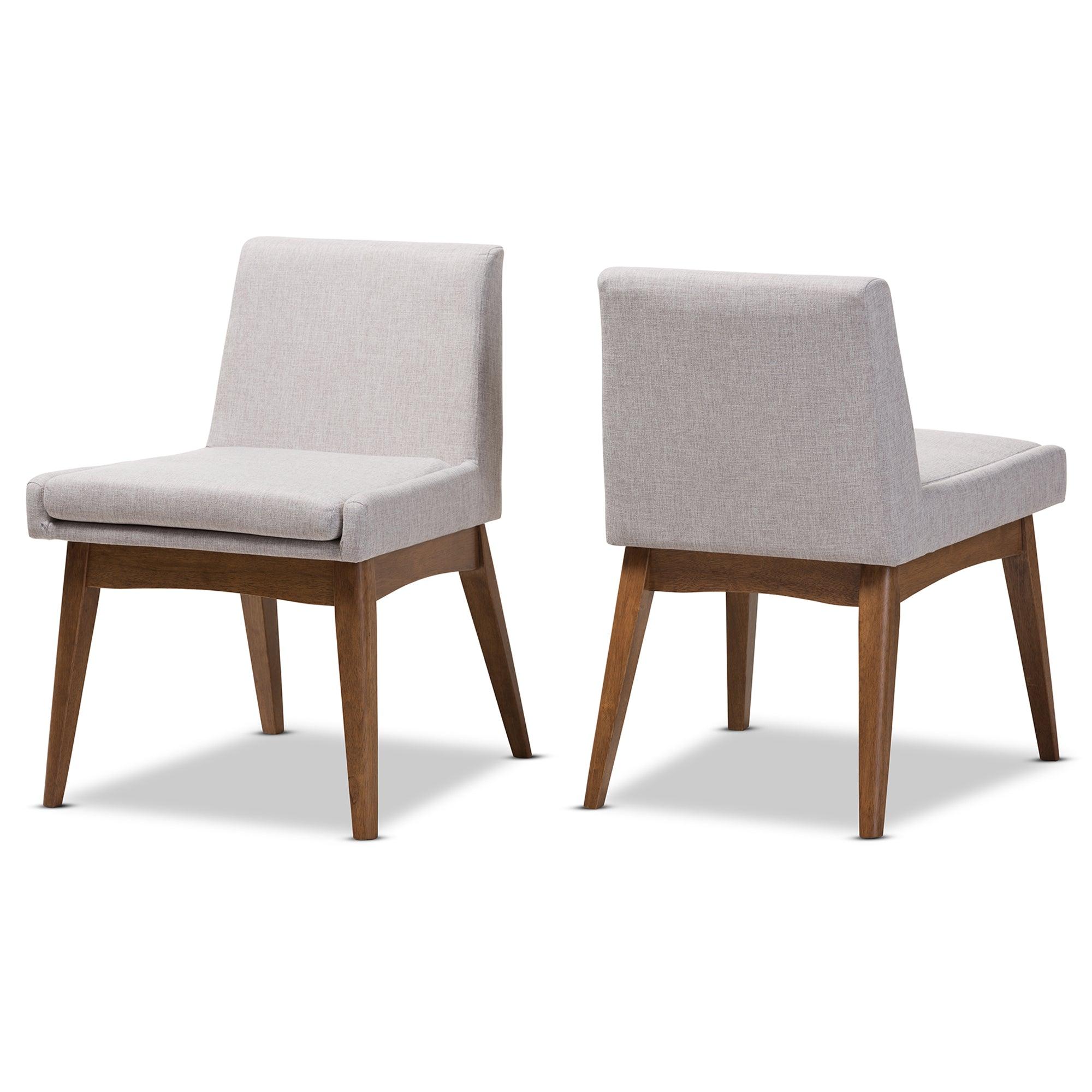 Nexus Mid-Century Modern Wood Finishing ish Fabric Dining Side Chair (Set of 2)