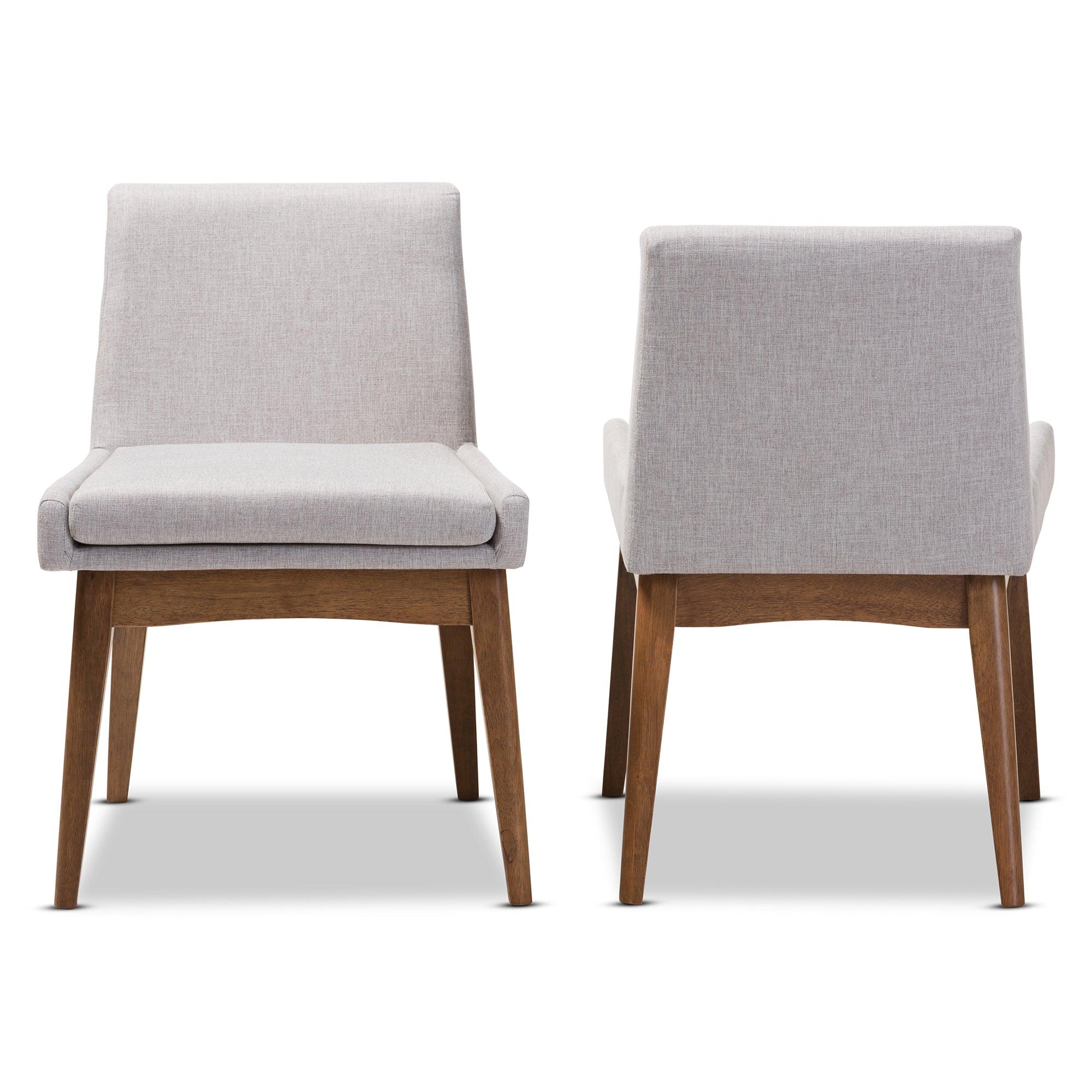 Nexus Mid-Century Modern Wood Finishing ish Fabric Dining Side Chair (Set of 2)