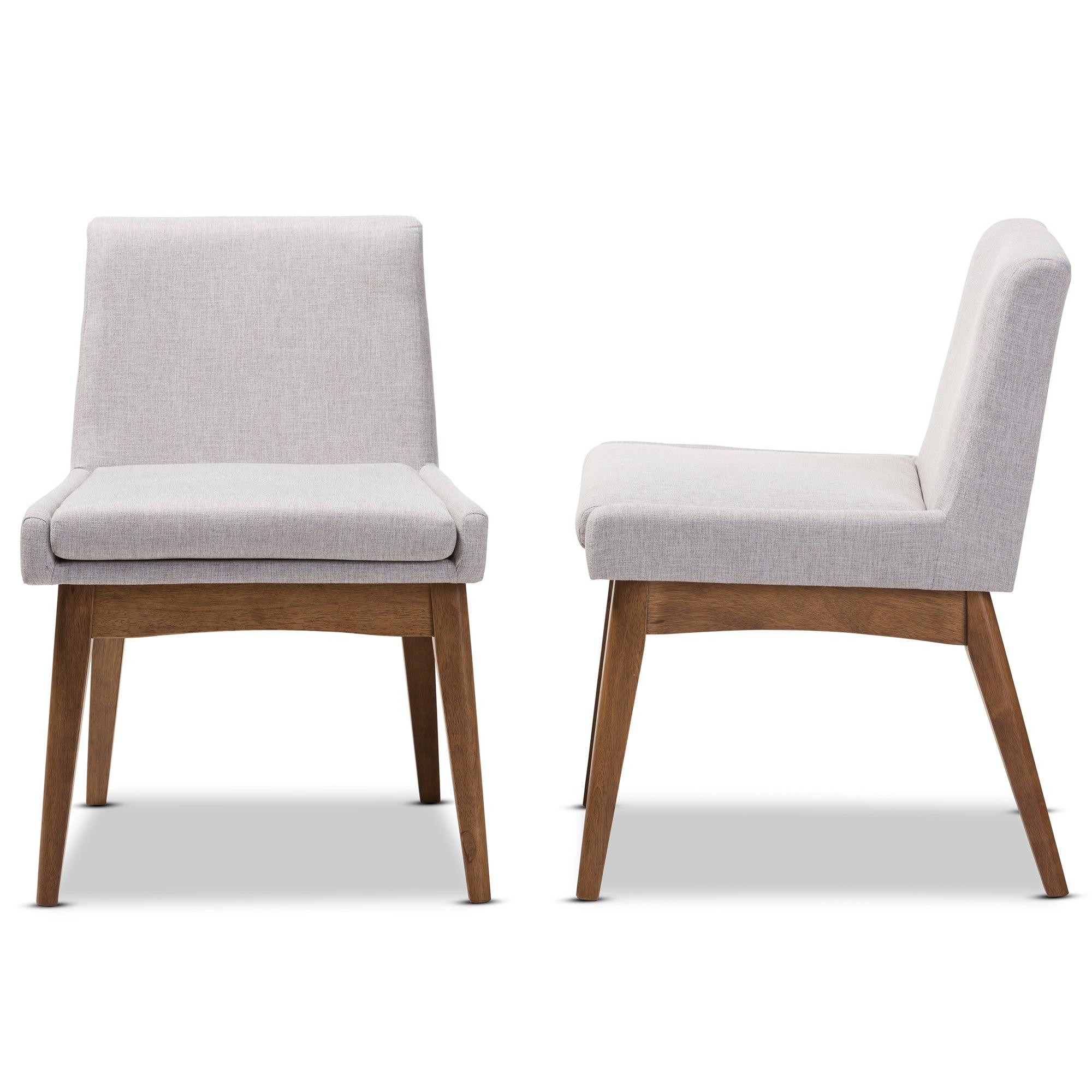 Nexus Mid-Century Modern Wood Finishing ish Fabric Dining Side Chair (Set of 2)