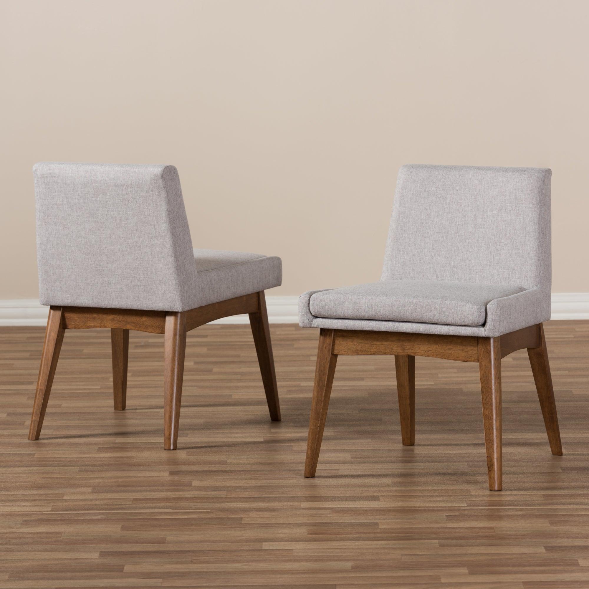 Nexus Mid-Century Modern Wood Finishing ish Fabric Dining Side Chair (Set of 2)