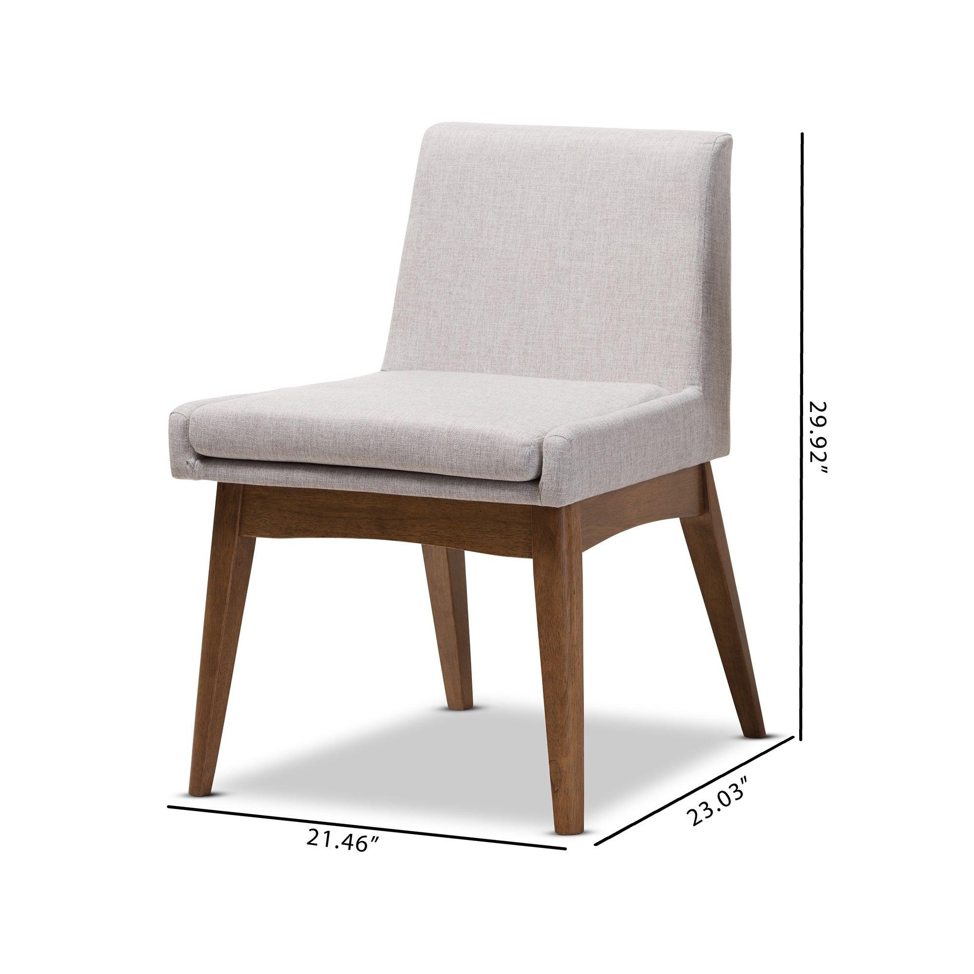 Nexus Mid-Century Modern Wood Finishing ish Fabric Dining Side Chair (Set of 2)