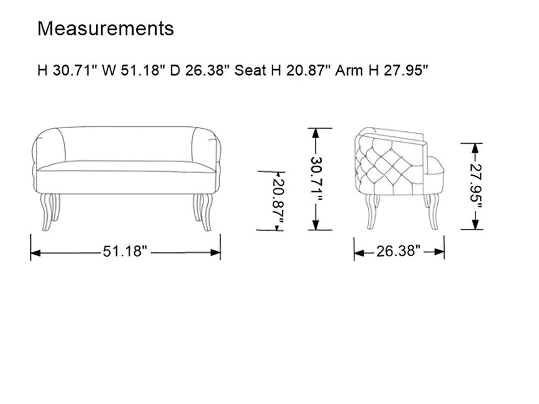 Divani Casa Fayette Modern Velvet Sofa