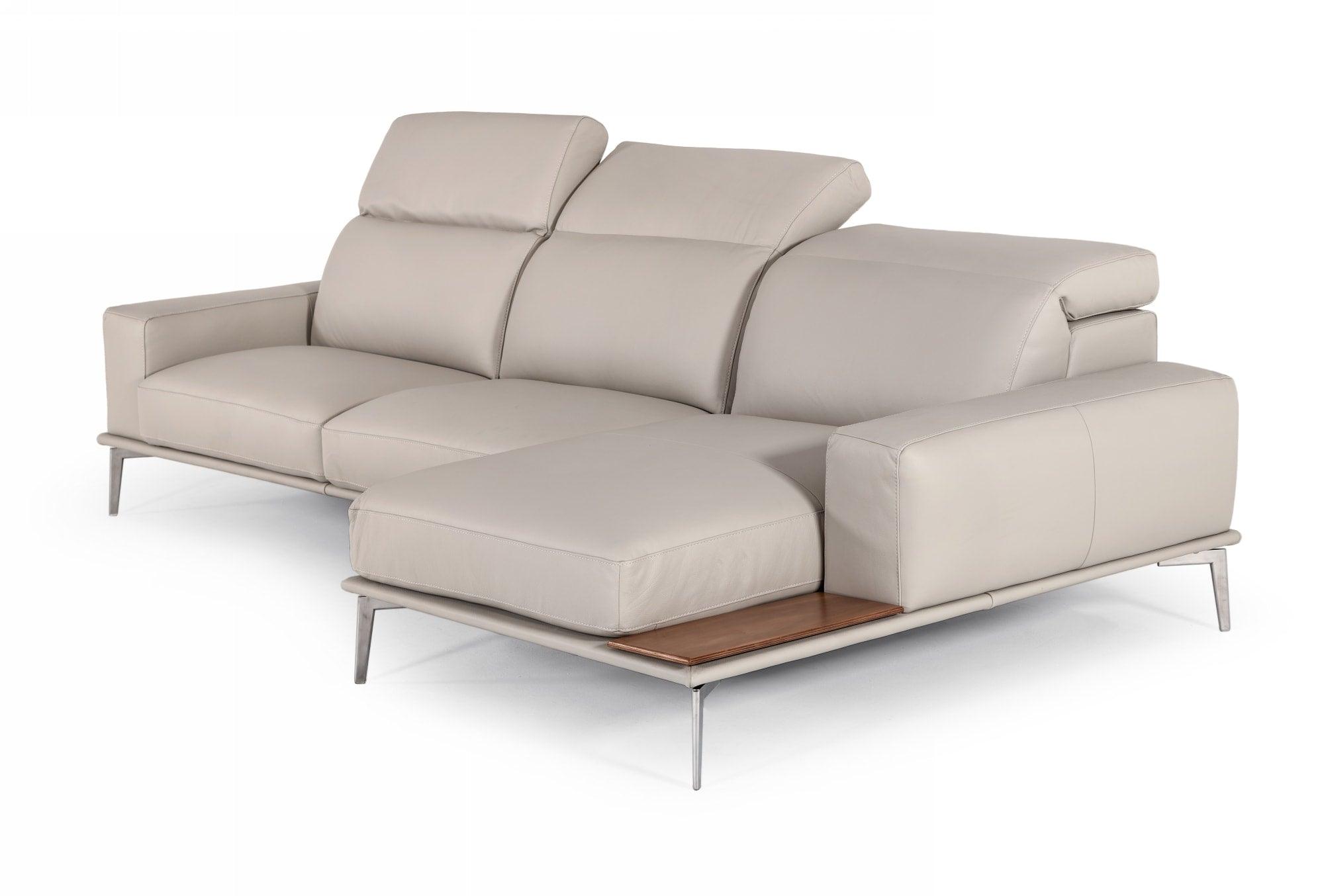 Lamod Italia Villeneuve Italian Modern Leather Right Facing Sectional Sofa