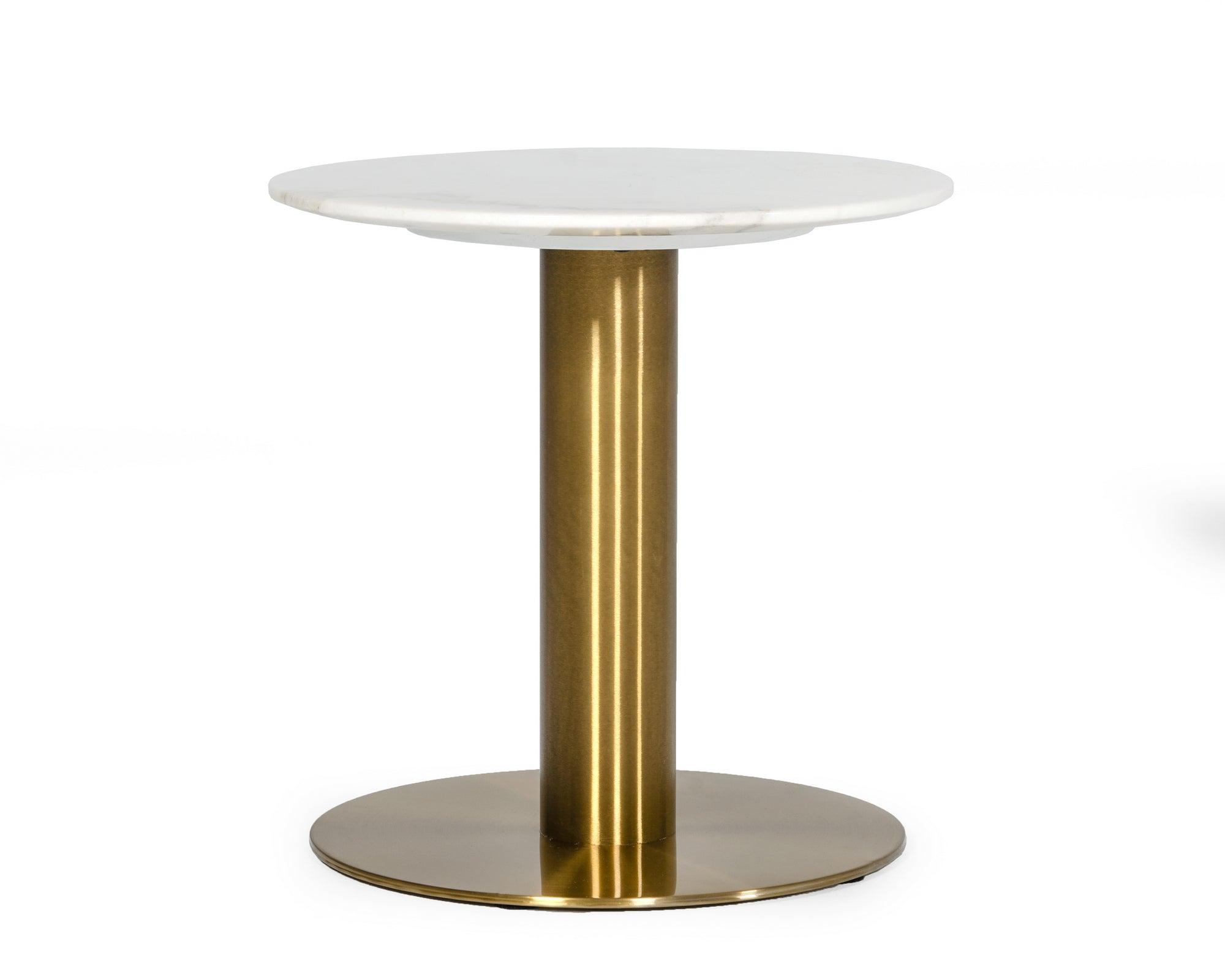 Modrest Fairway Glam Marble and Brushed End Table