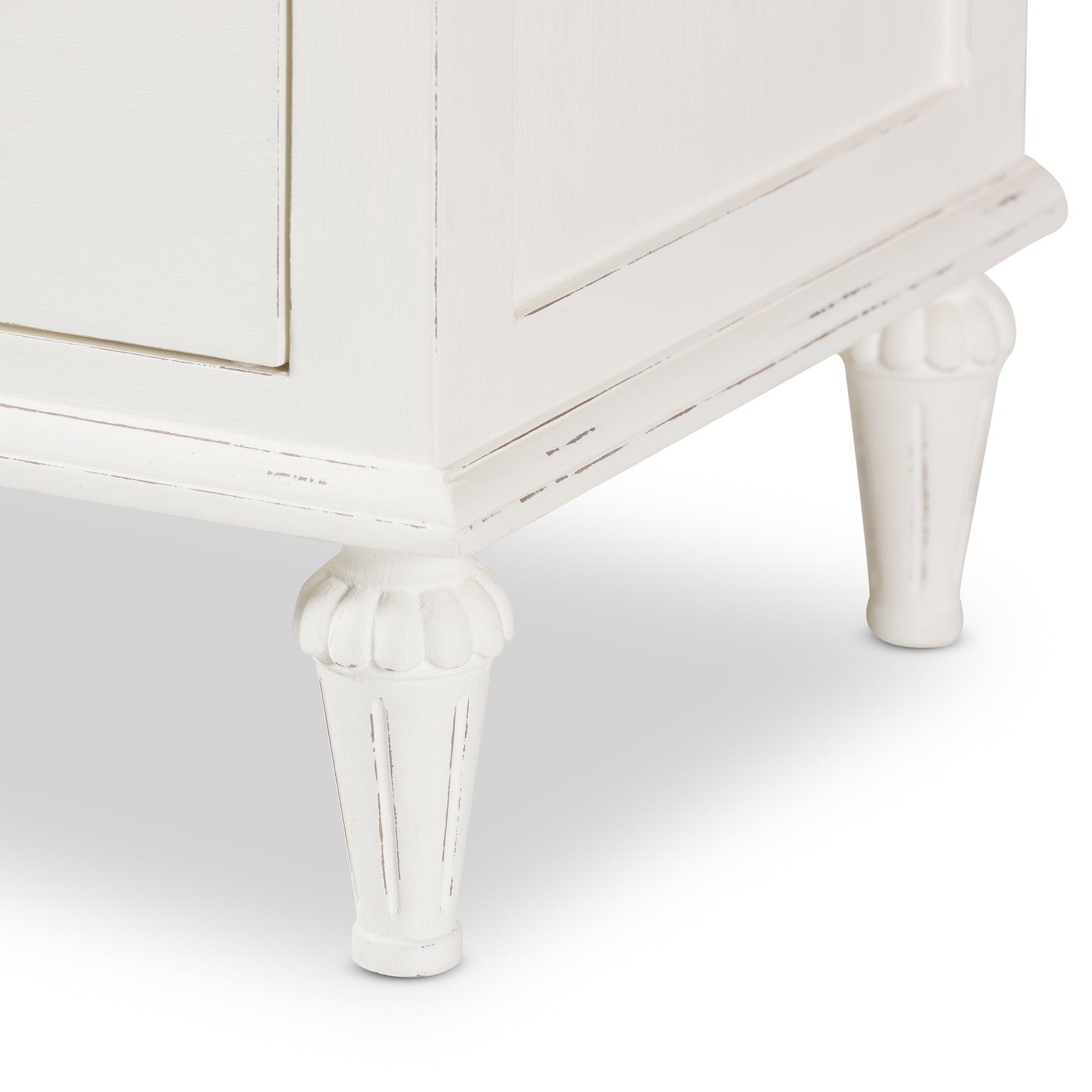 Venezia French-Inspired Rustic wash Wood 3-Drawer Nightstand