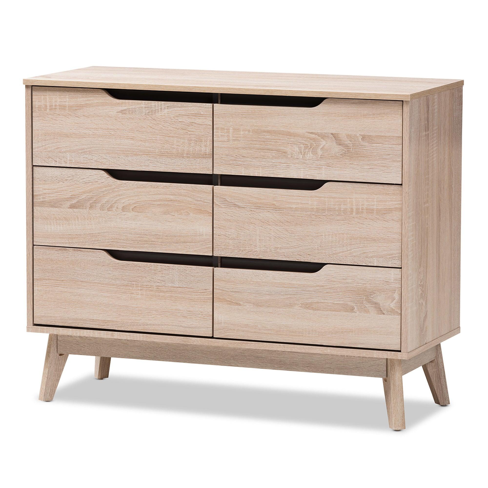 Fella Mid-Century Modern Two-Tone and Wood 6-Drawer Dresser