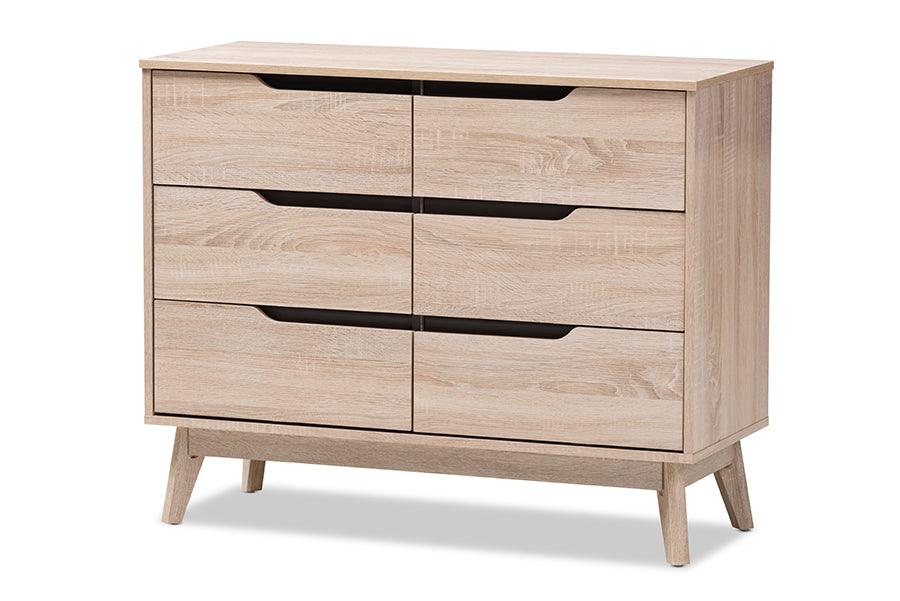 Fella Mid-Century Modern Two-Tone and Wood 6-Drawer Dresser