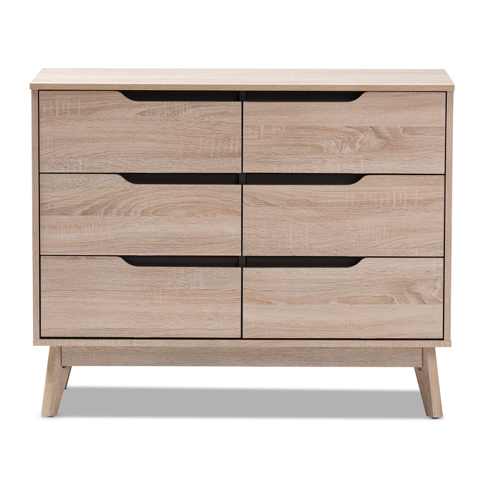 Fella Mid-Century Modern Two-Tone and Wood 6-Drawer Dresser