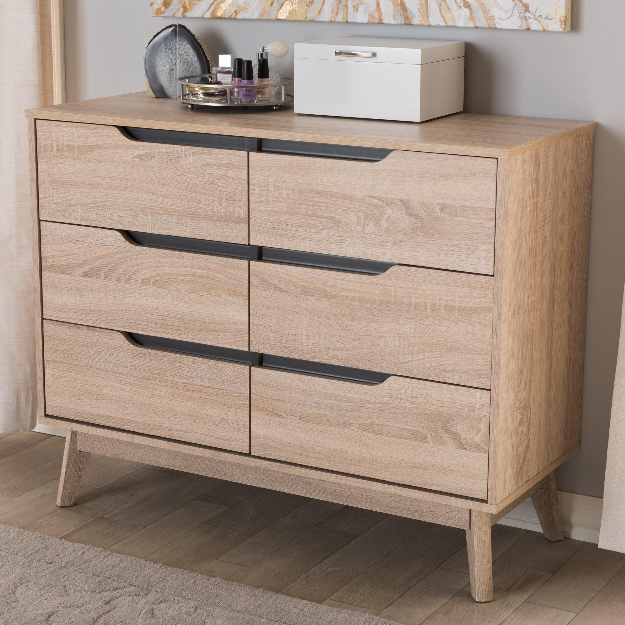 Fella Mid-Century Modern Two-Tone and Wood 6-Drawer Dresser