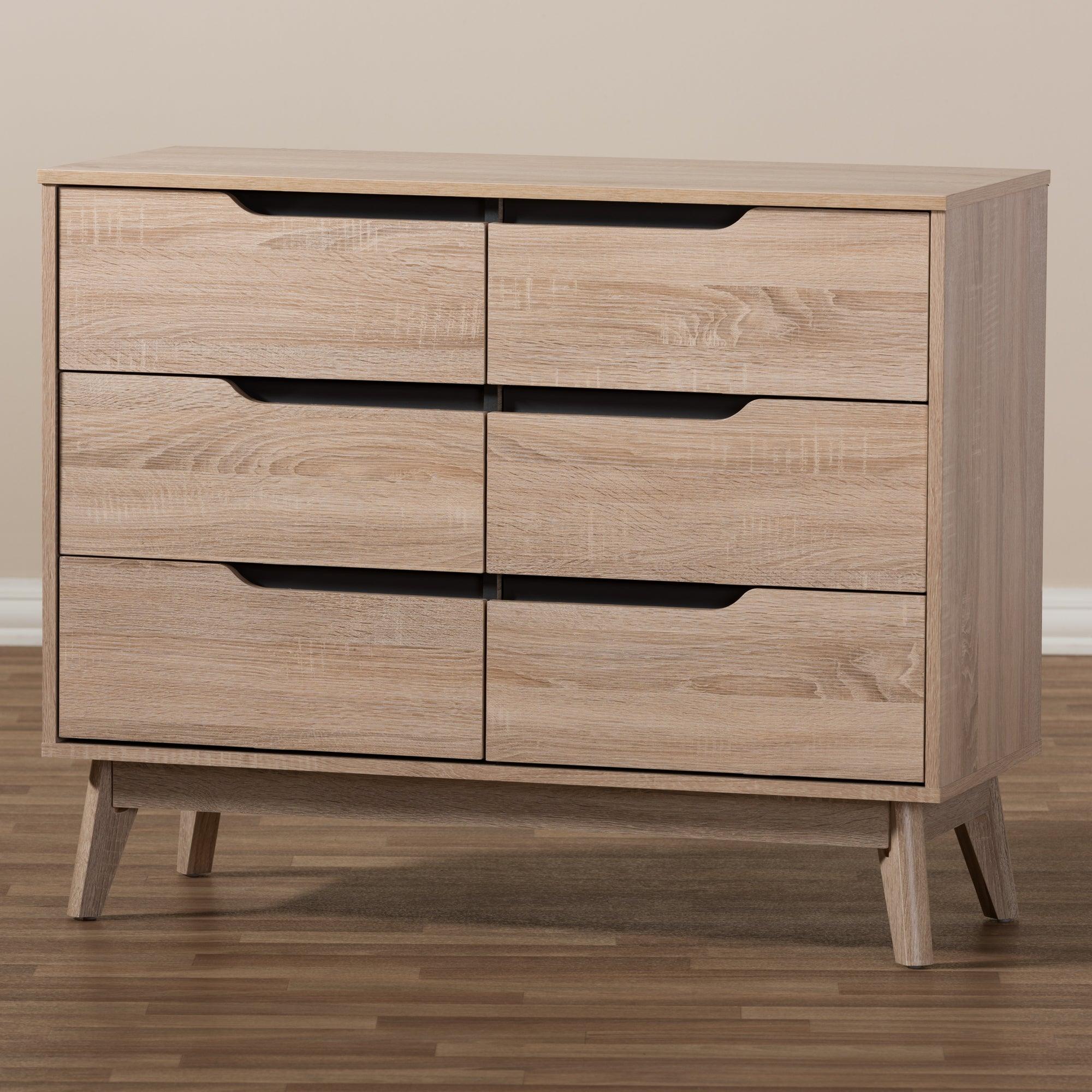 Fella Mid-Century Modern Two-Tone and Wood 6-Drawer Dresser