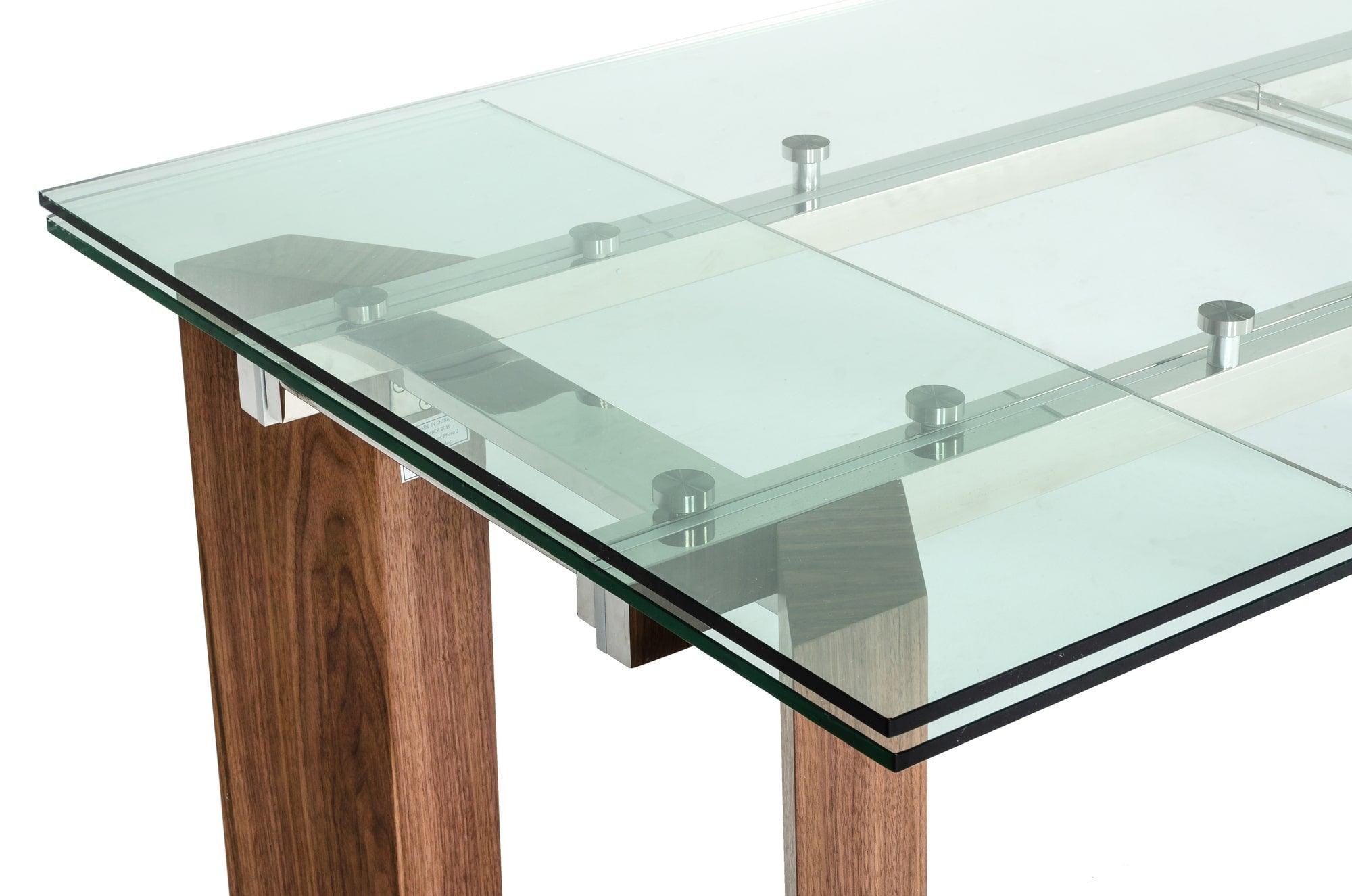 Modrest Helena Modern Extendable Glass Dining Table Large