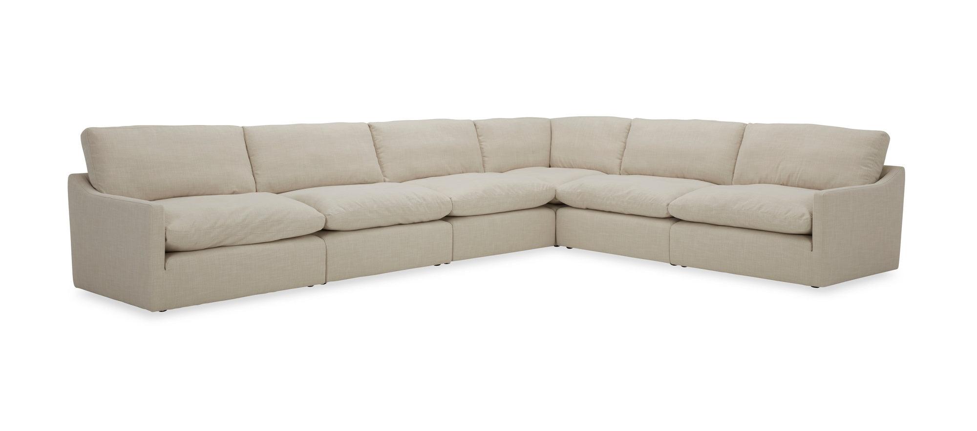 Divani Casa Fedora Modern Fabric Sectional Sofa Ottoman