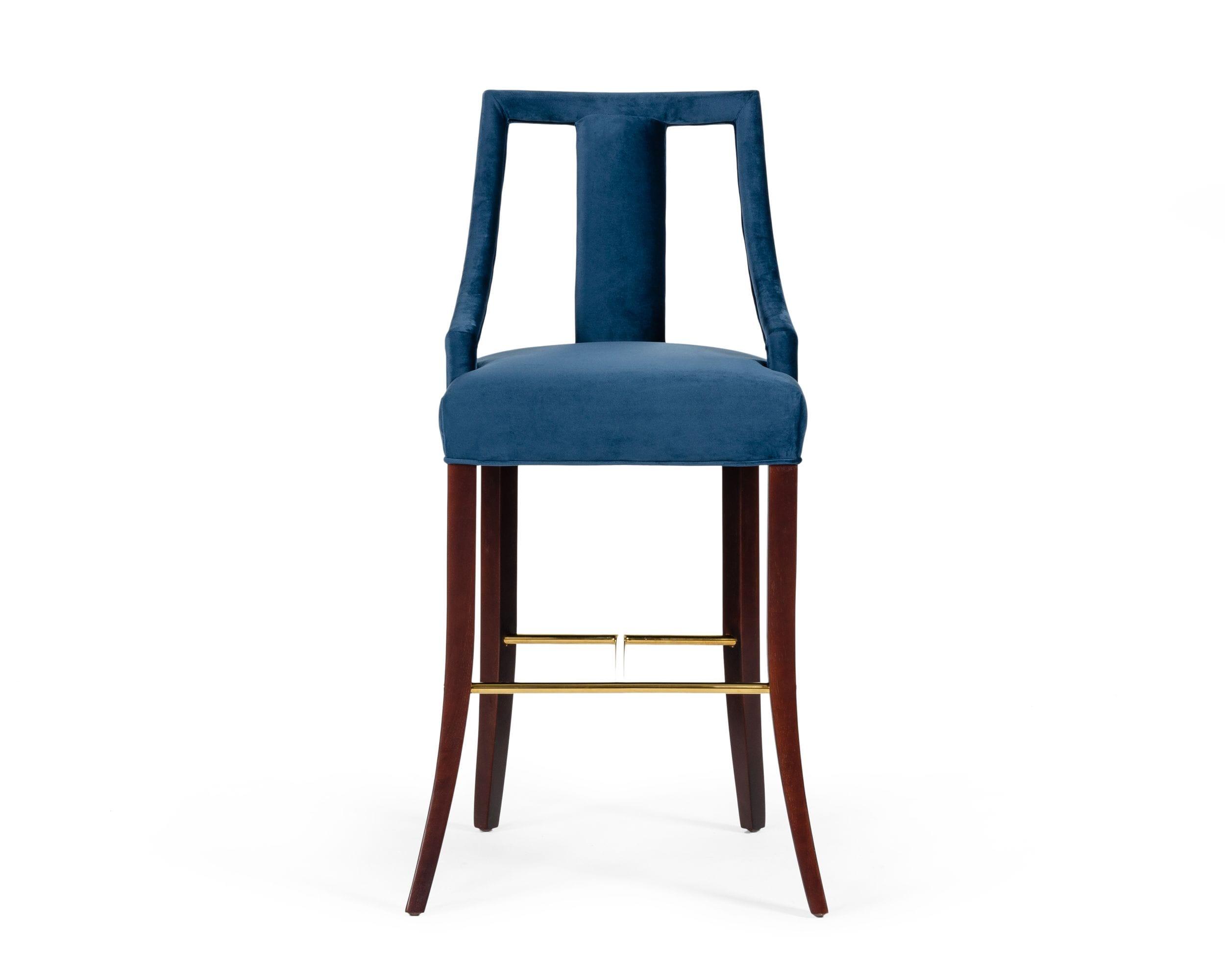 Modrest Kimball Glam Velvet Bar Stool