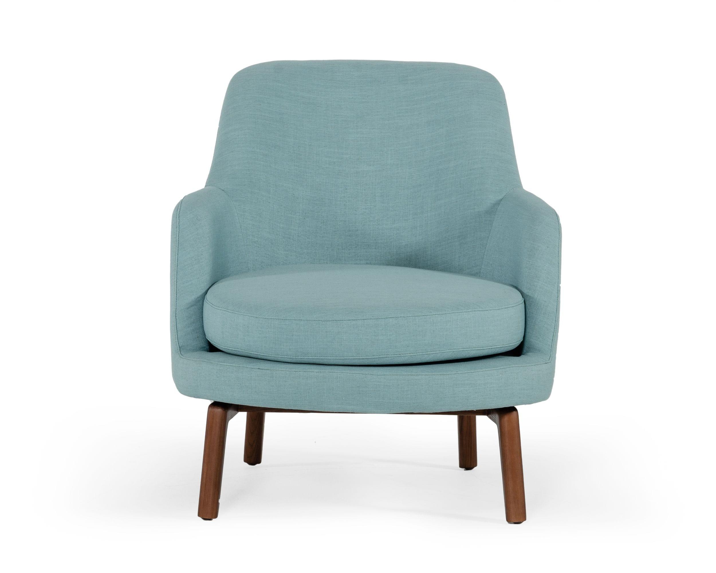 Modrest Metzler Modern Mint Fabric Accent Chair