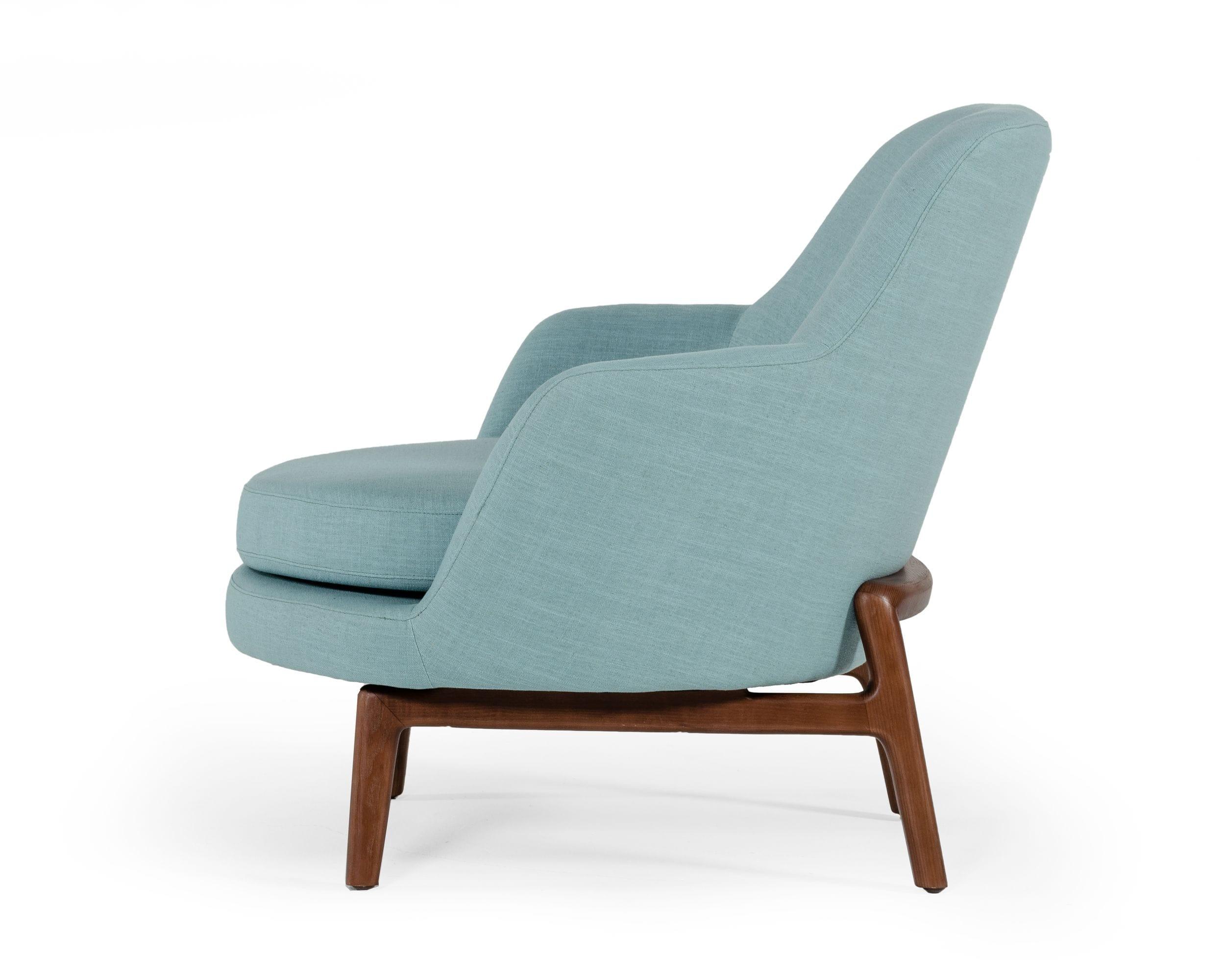 Modrest Metzler Modern Mint Fabric Accent Chair