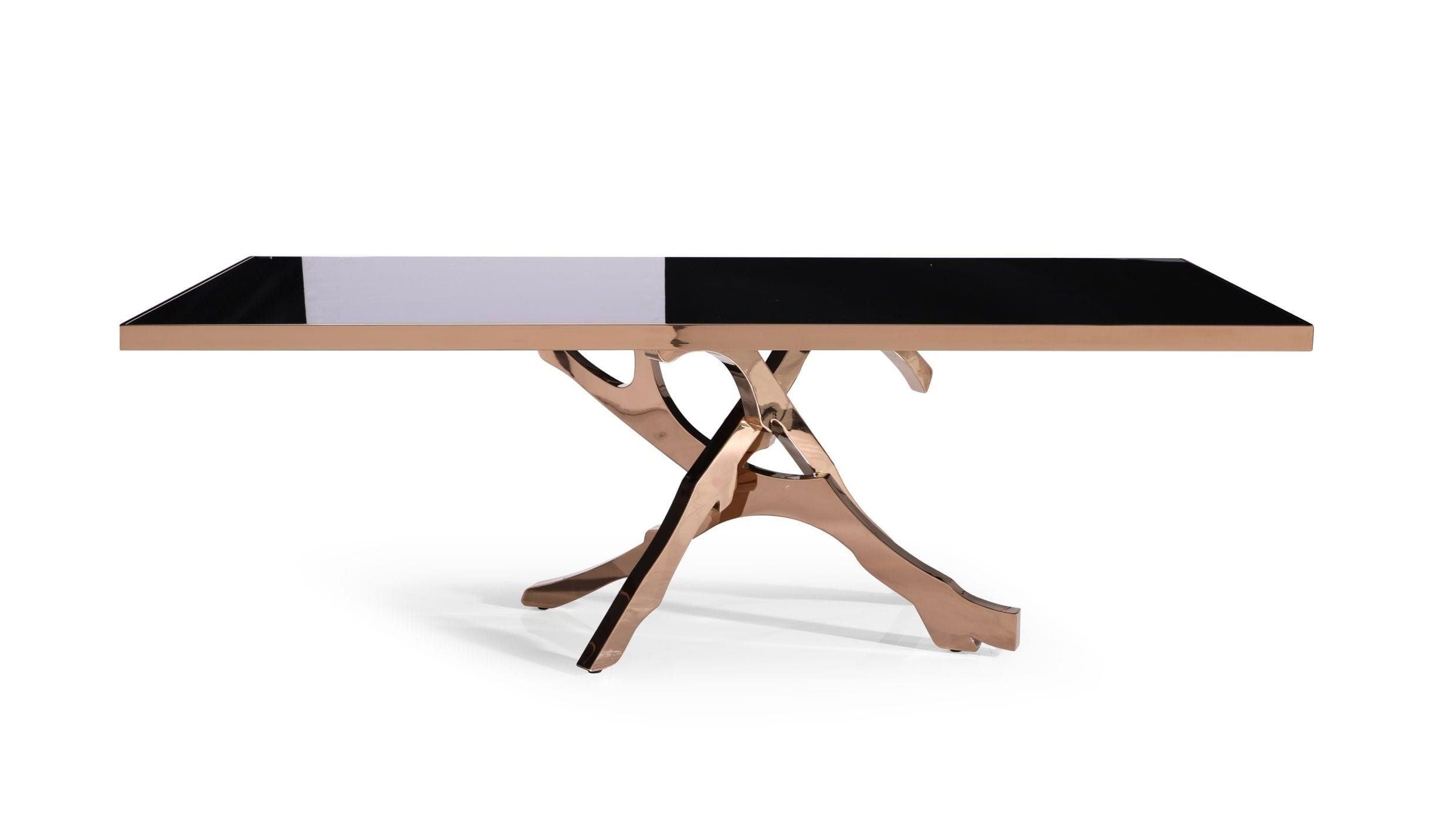 Modrest Legend Modern Glass Rosegold Dining Table