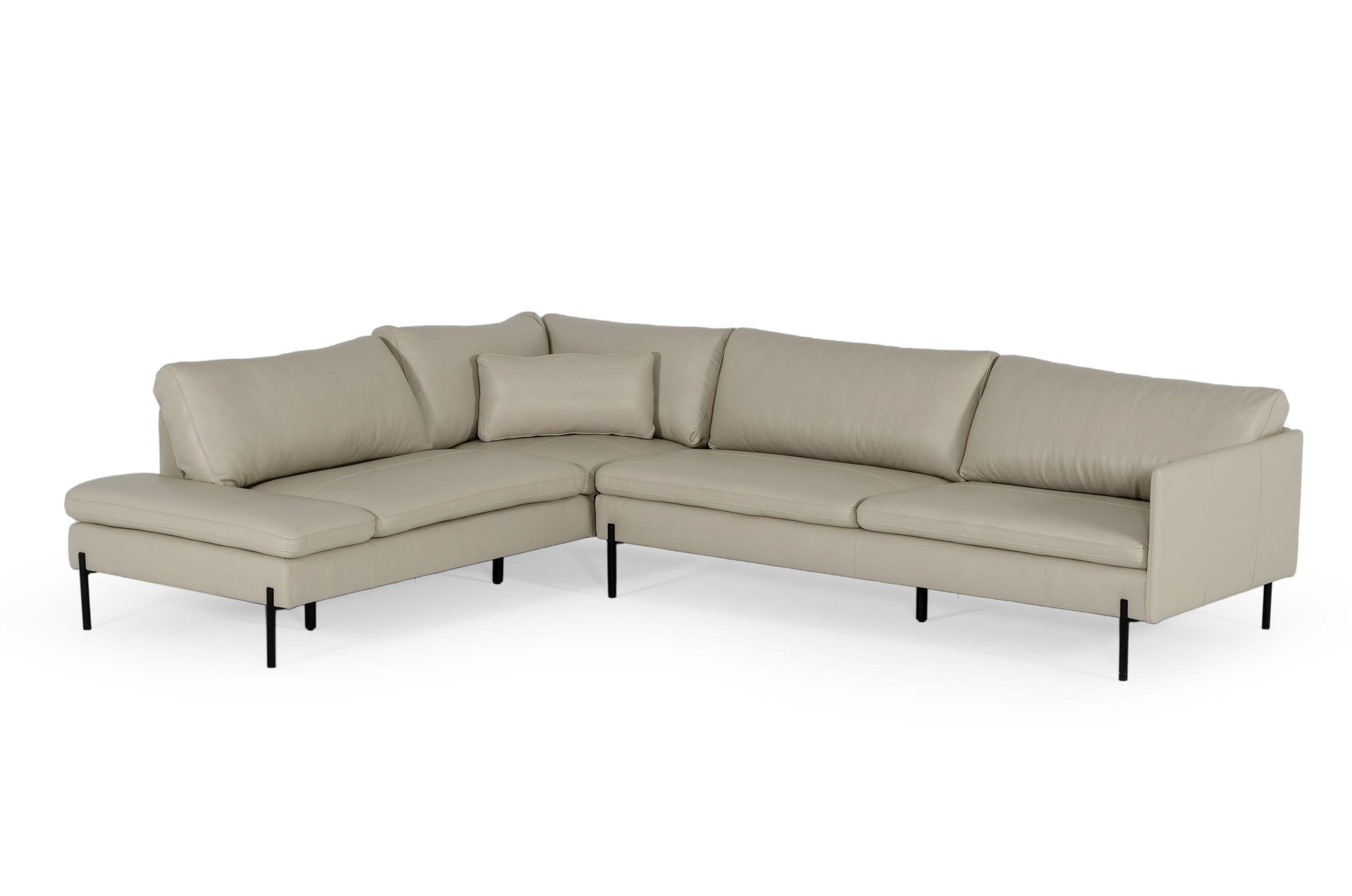 Divani Casa Sherry Modern Leather Left Facing Sectional Sofa