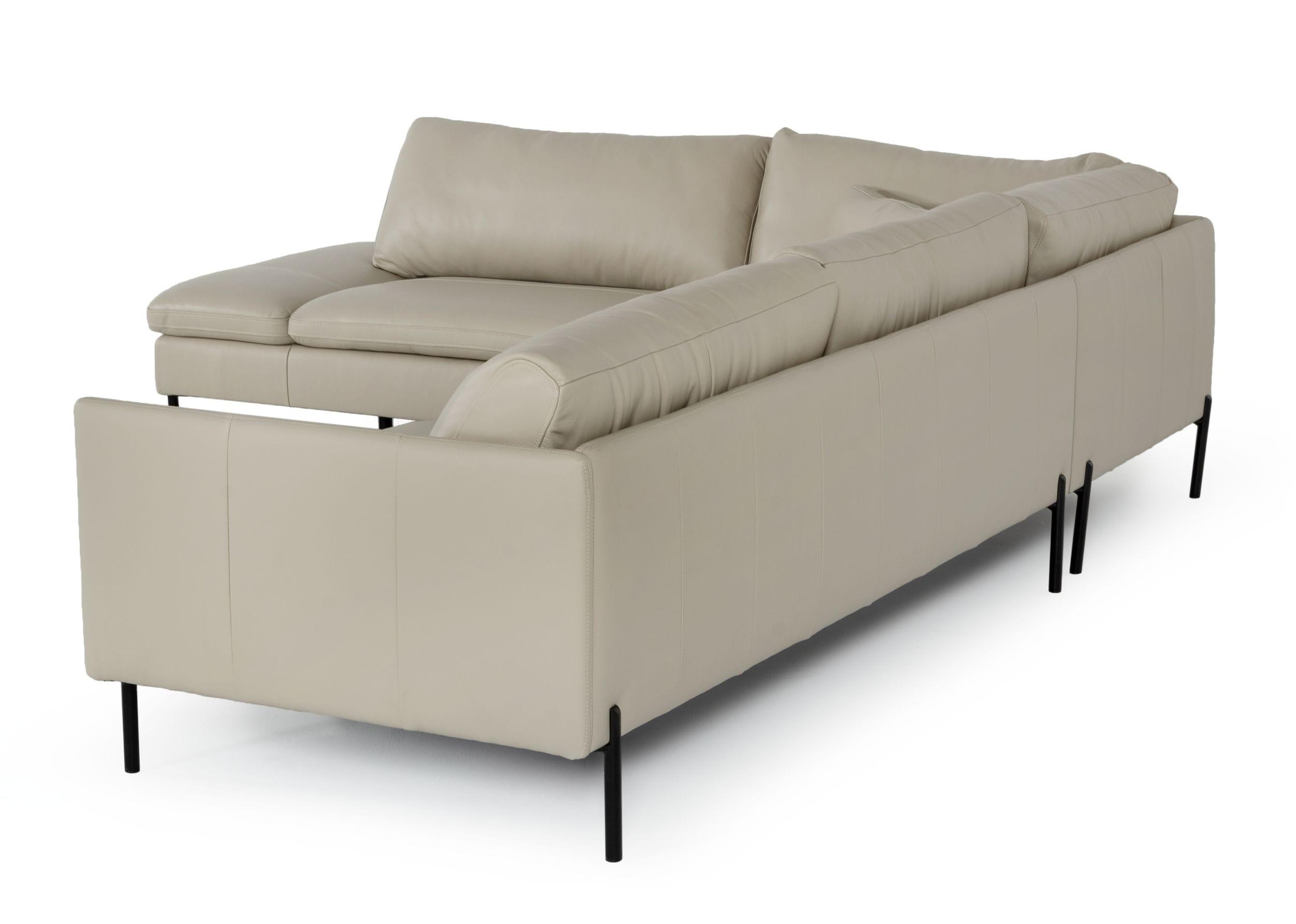 Divani Casa Sherry Modern Leather Left Facing Sectional Sofa