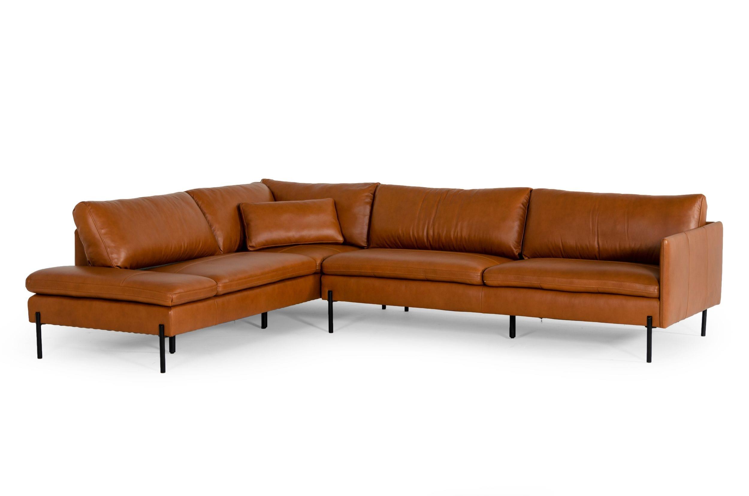 Divani Casa Sherry Modern Leather Left Facing Sectional Sofa