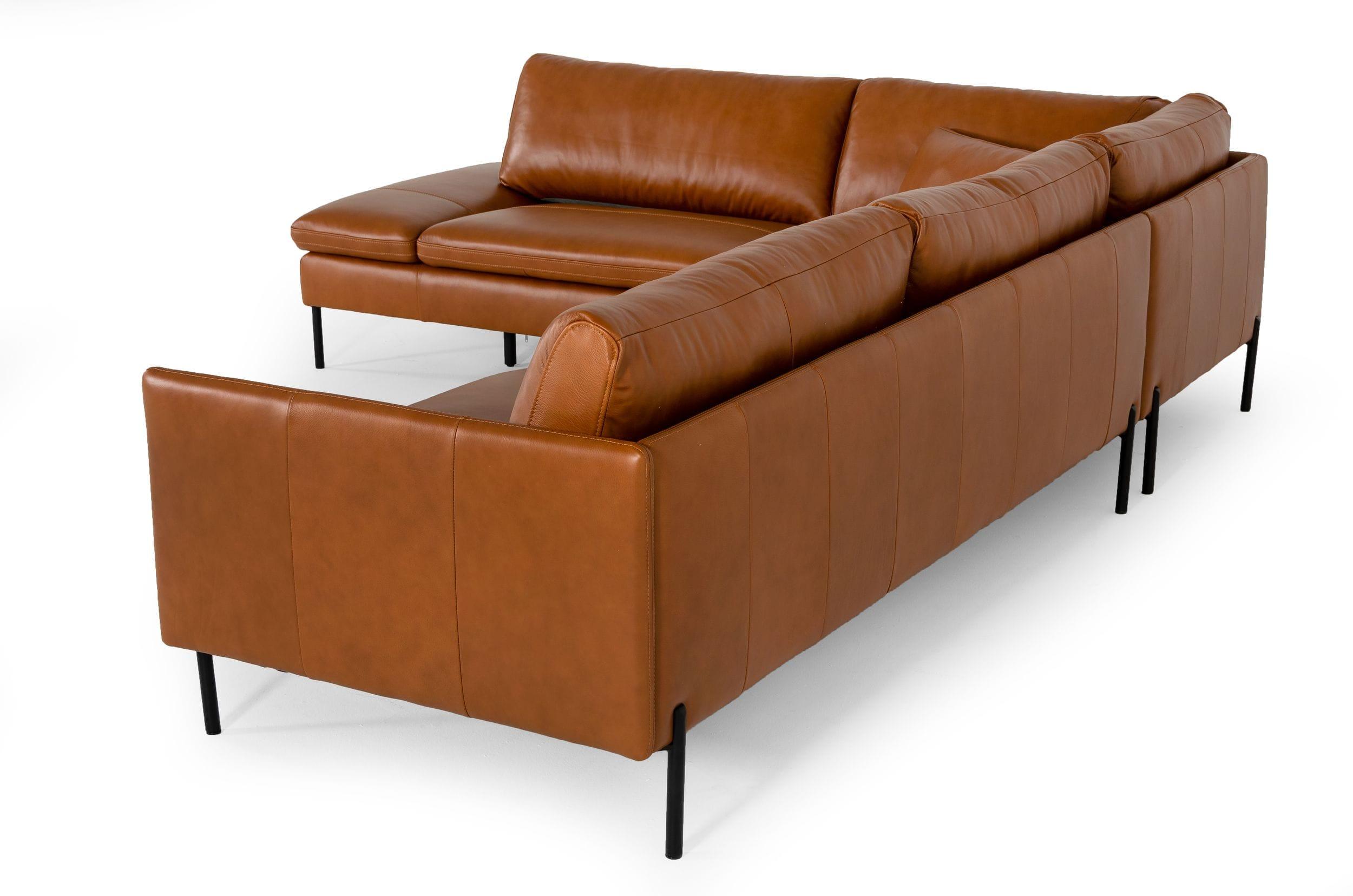 Divani Casa Sherry Modern Leather Left Facing Sectional Sofa