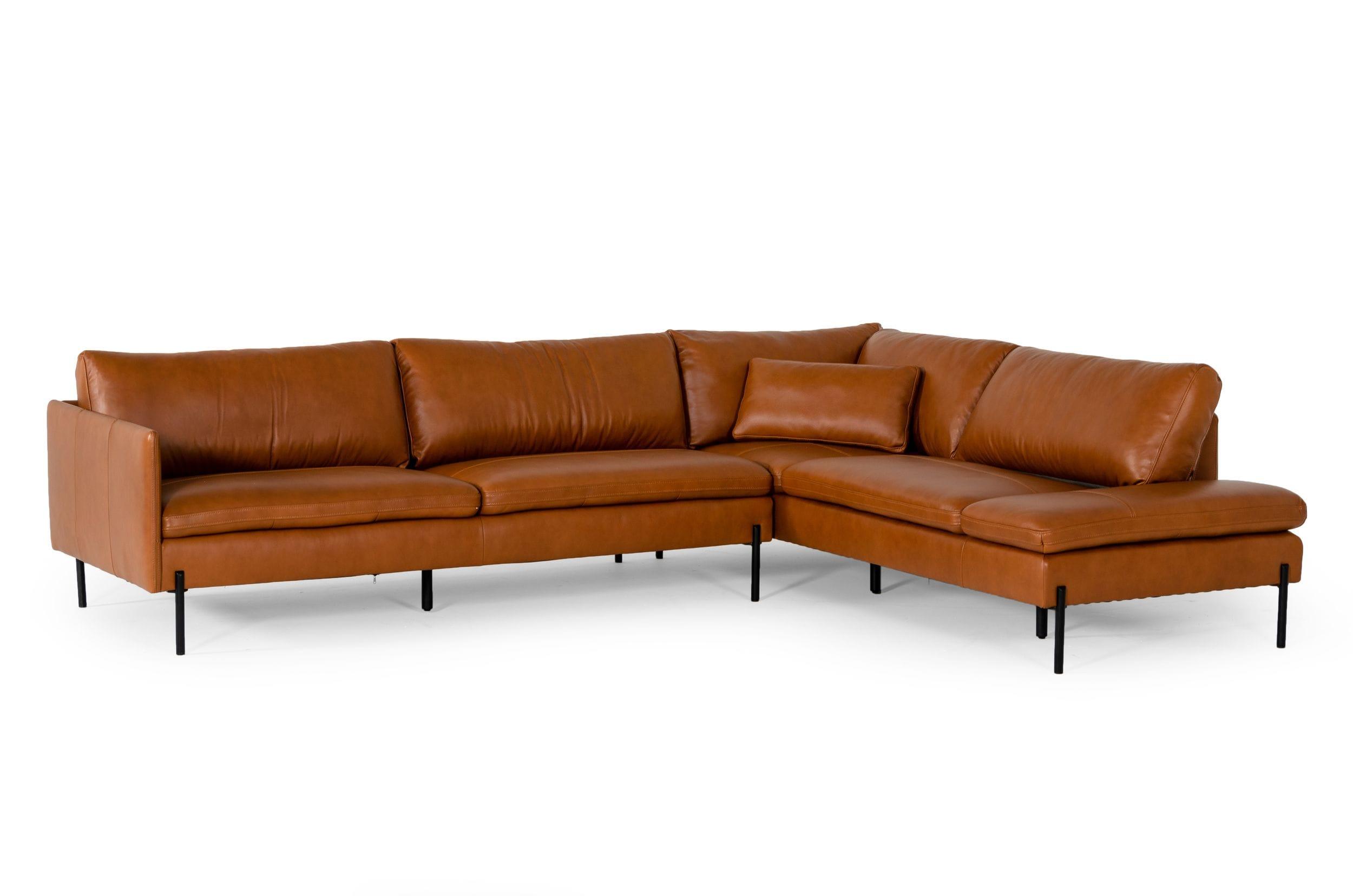 Divani Casa Sherry Modern Leather Right Facing Sectional Sofa