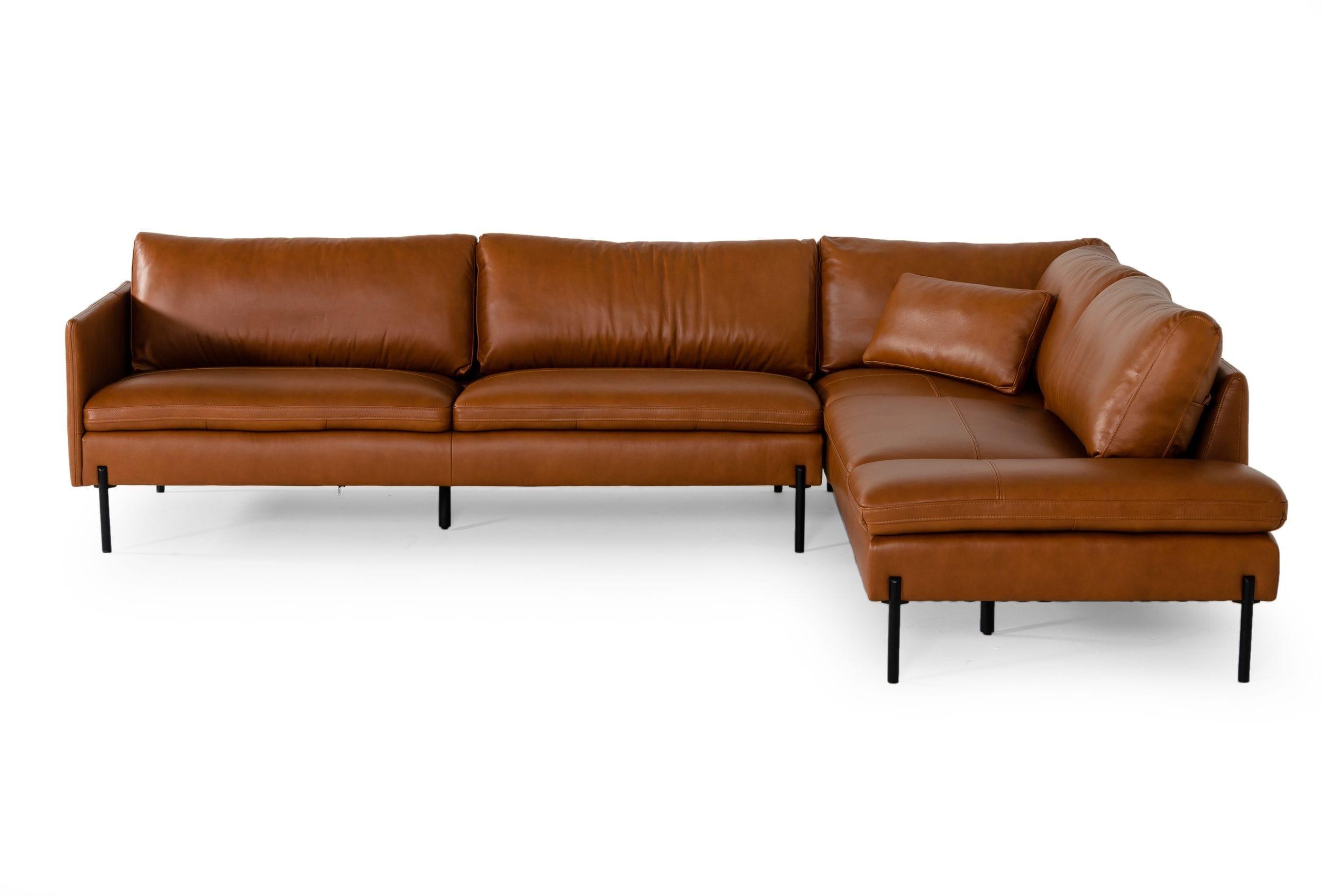 Divani Casa Sherry Modern Leather Right Facing Sectional Sofa