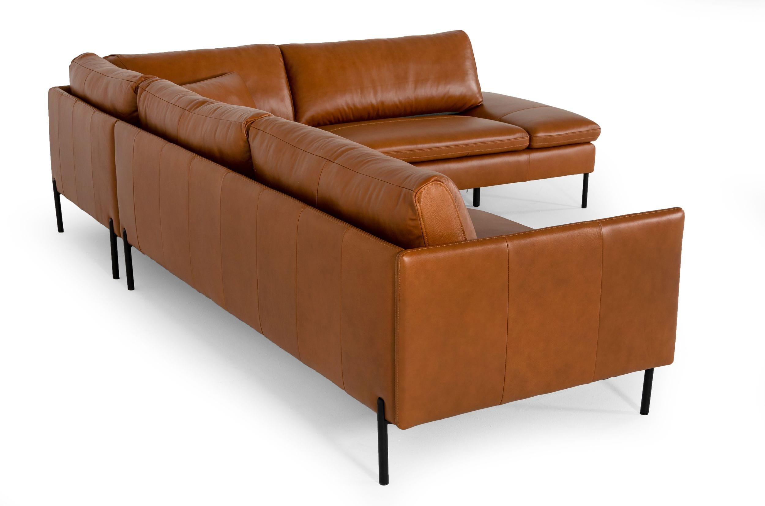 Divani Casa Sherry Modern Leather Right Facing Sectional Sofa