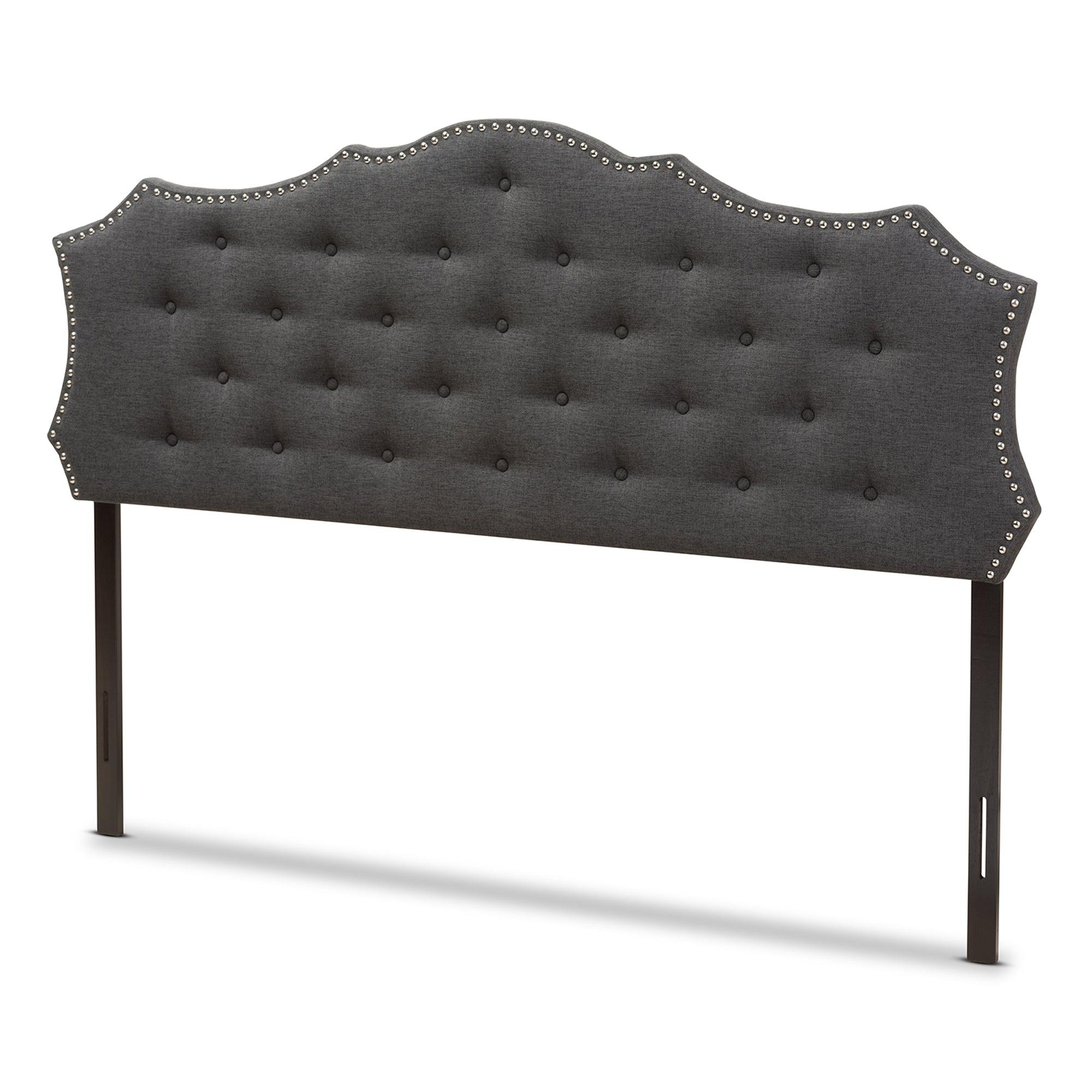 Aurora Modern and Contemporary Dark Fabric Headboard