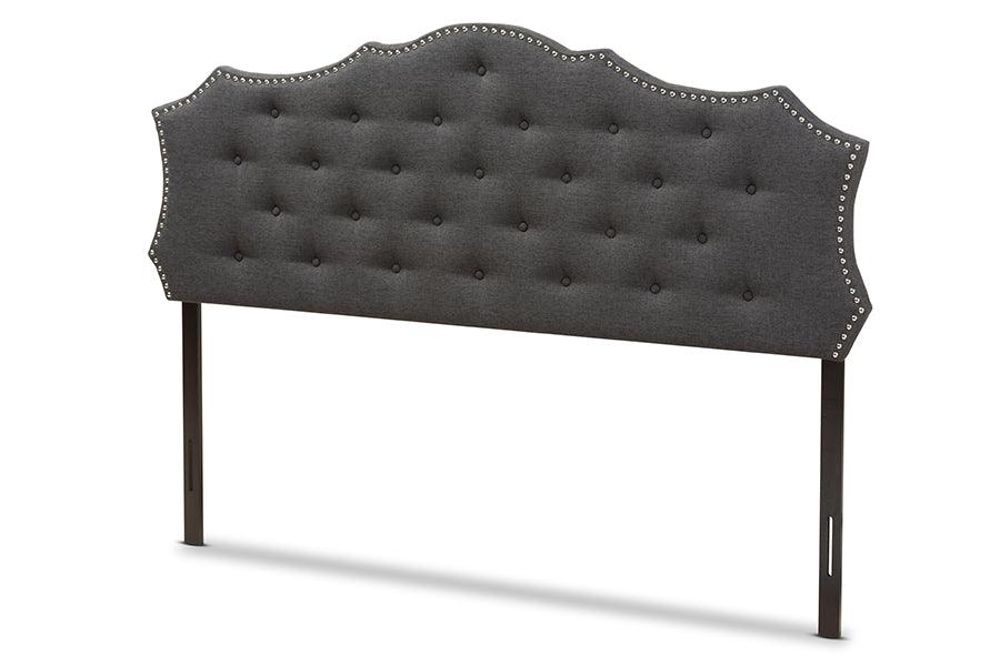 Aurora Modern and Contemporary Dark Fabric Headboard