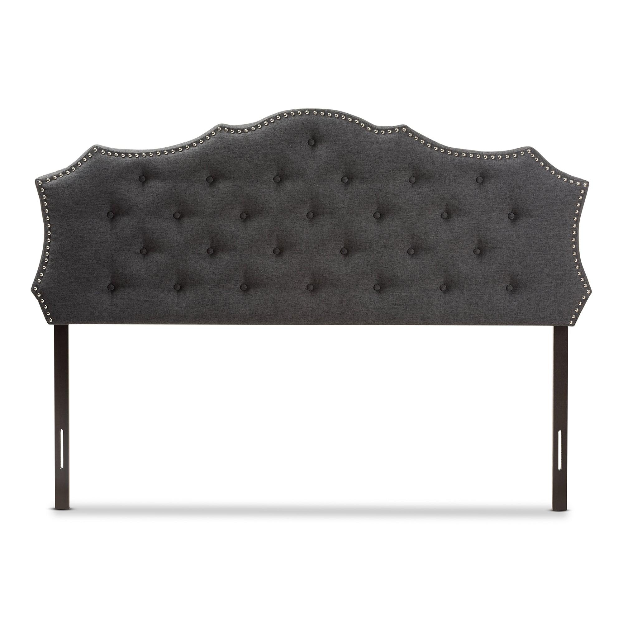 Aurora Modern and Contemporary Dark Fabric Headboard