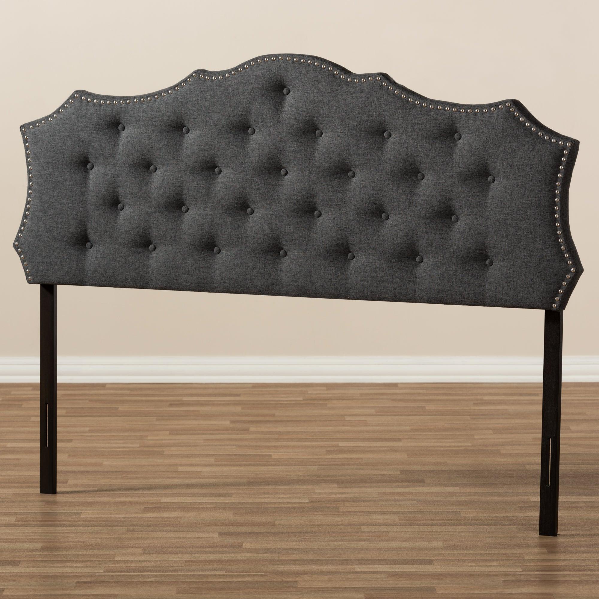 Aurora Modern and Contemporary Dark Fabric Headboard