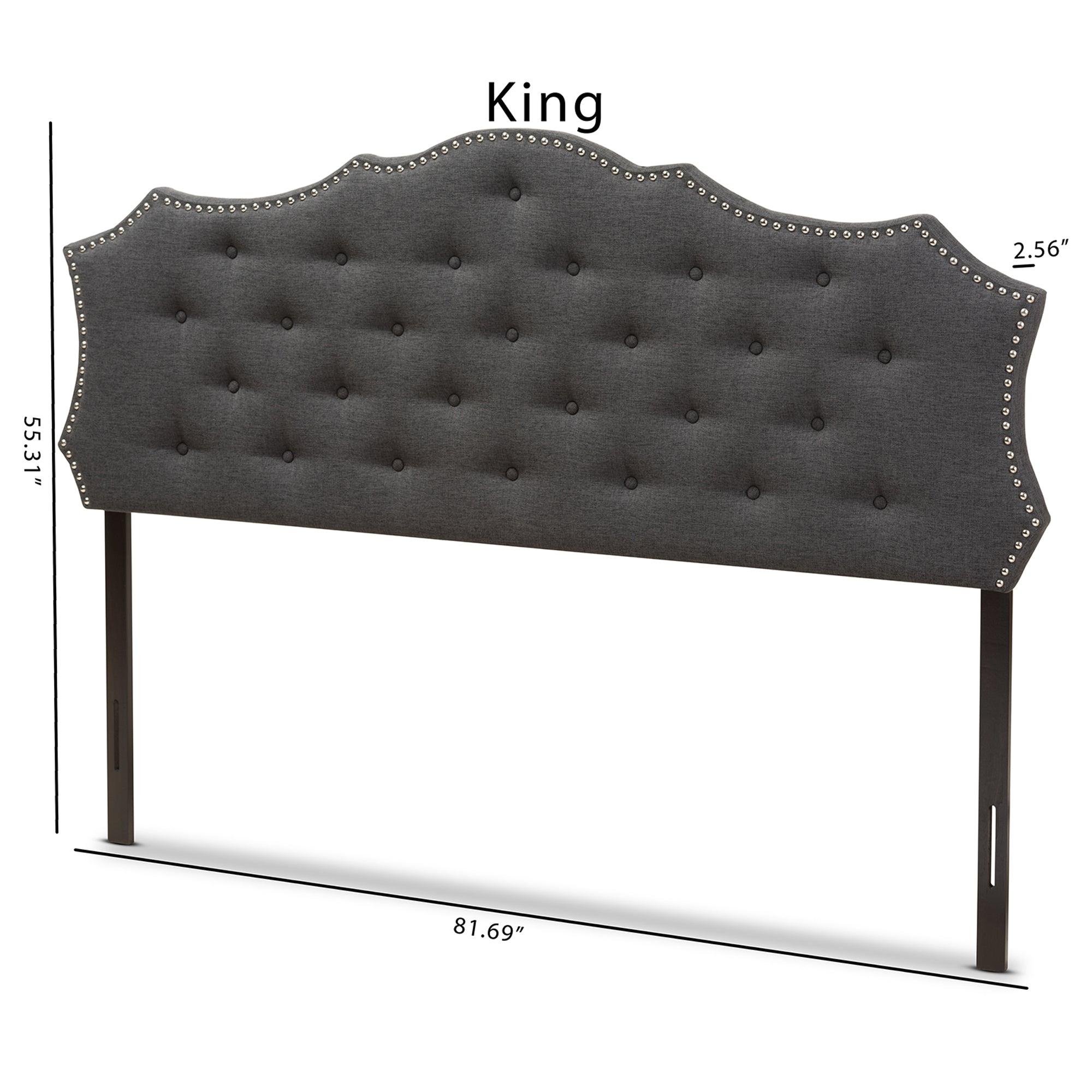 Aurora Modern and Contemporary Dark Fabric Headboard