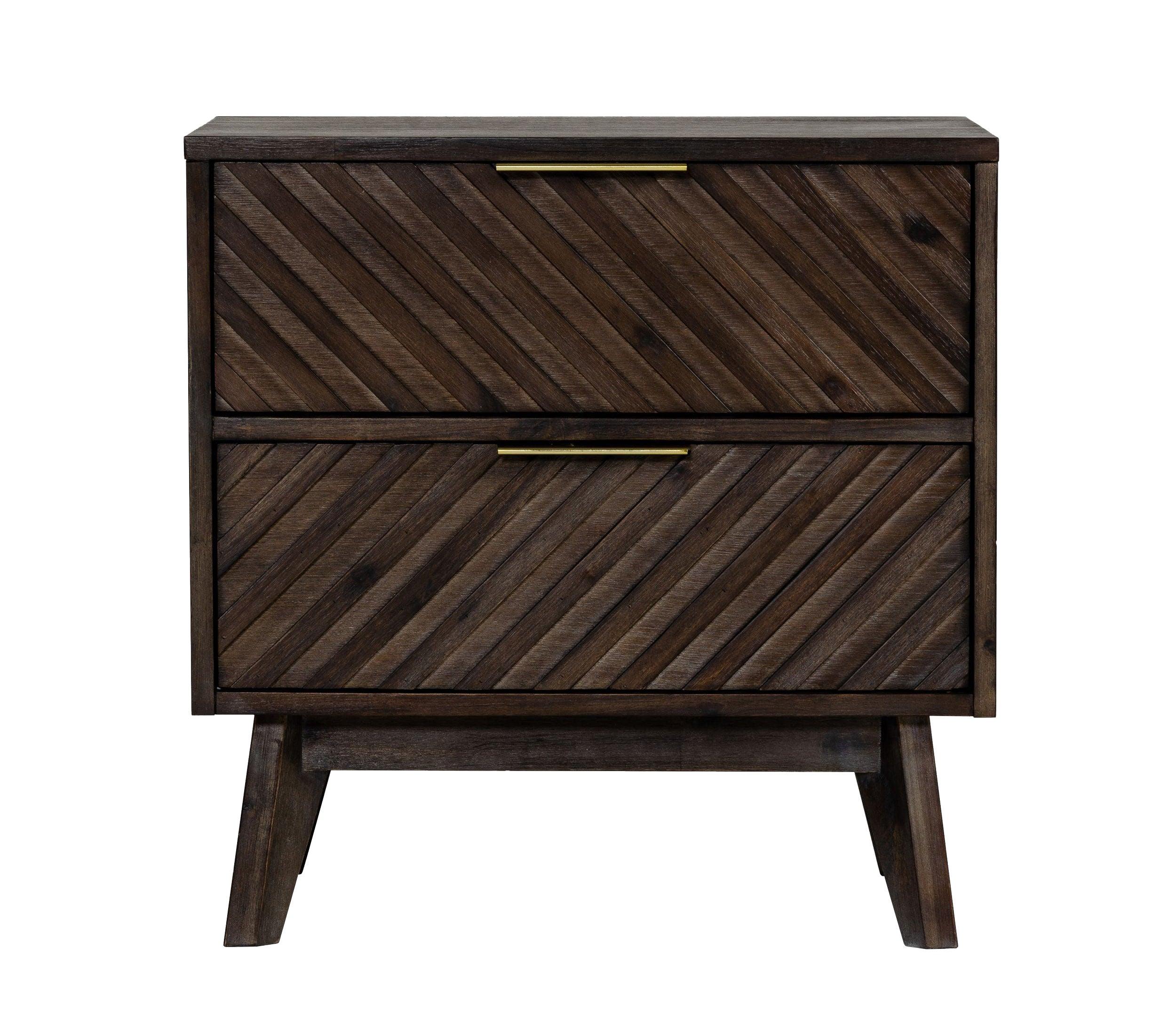 Modrest Daisy MidCentury Dark Acacia Nightstand