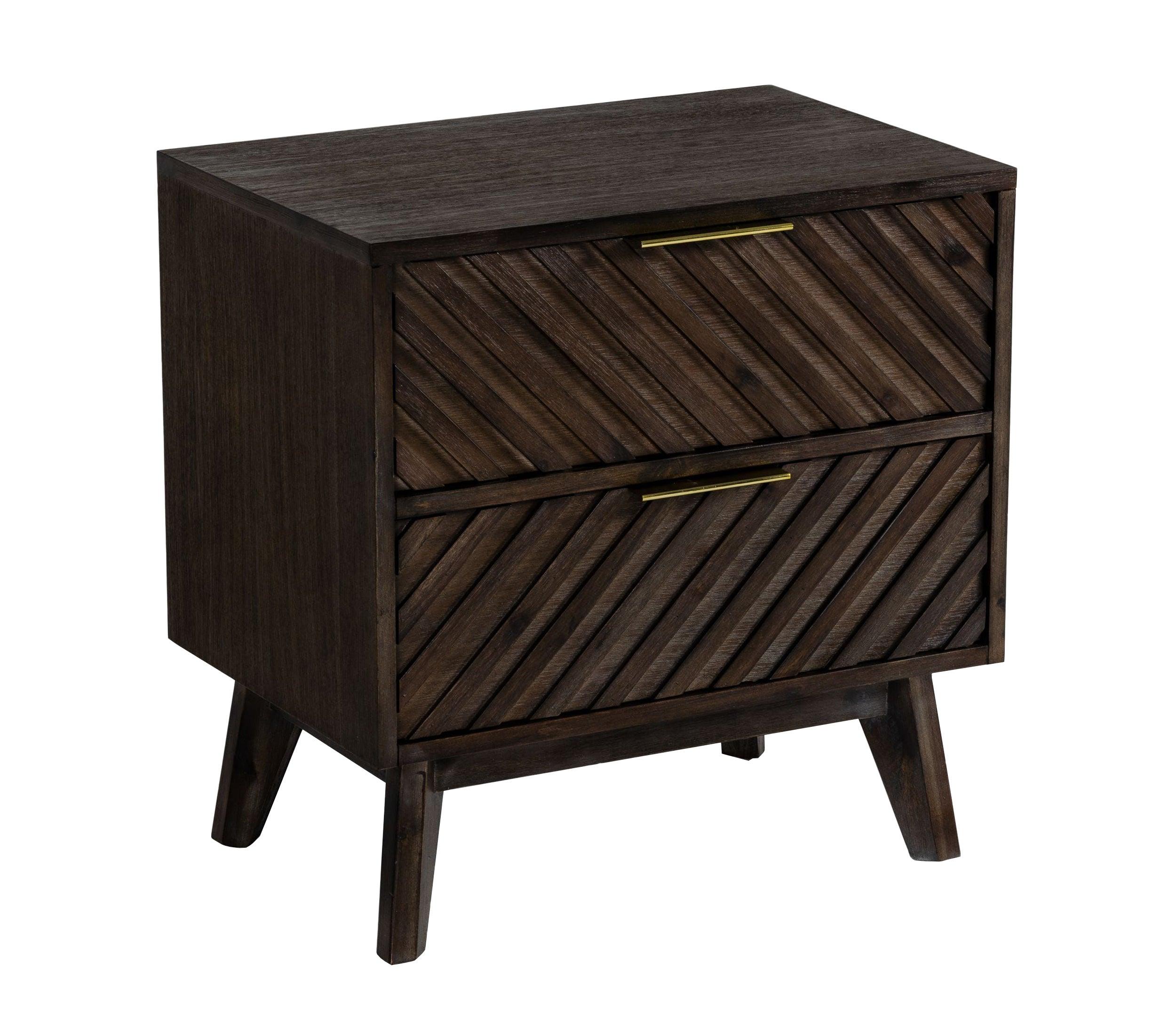 Modrest Daisy MidCentury Dark Acacia Nightstand