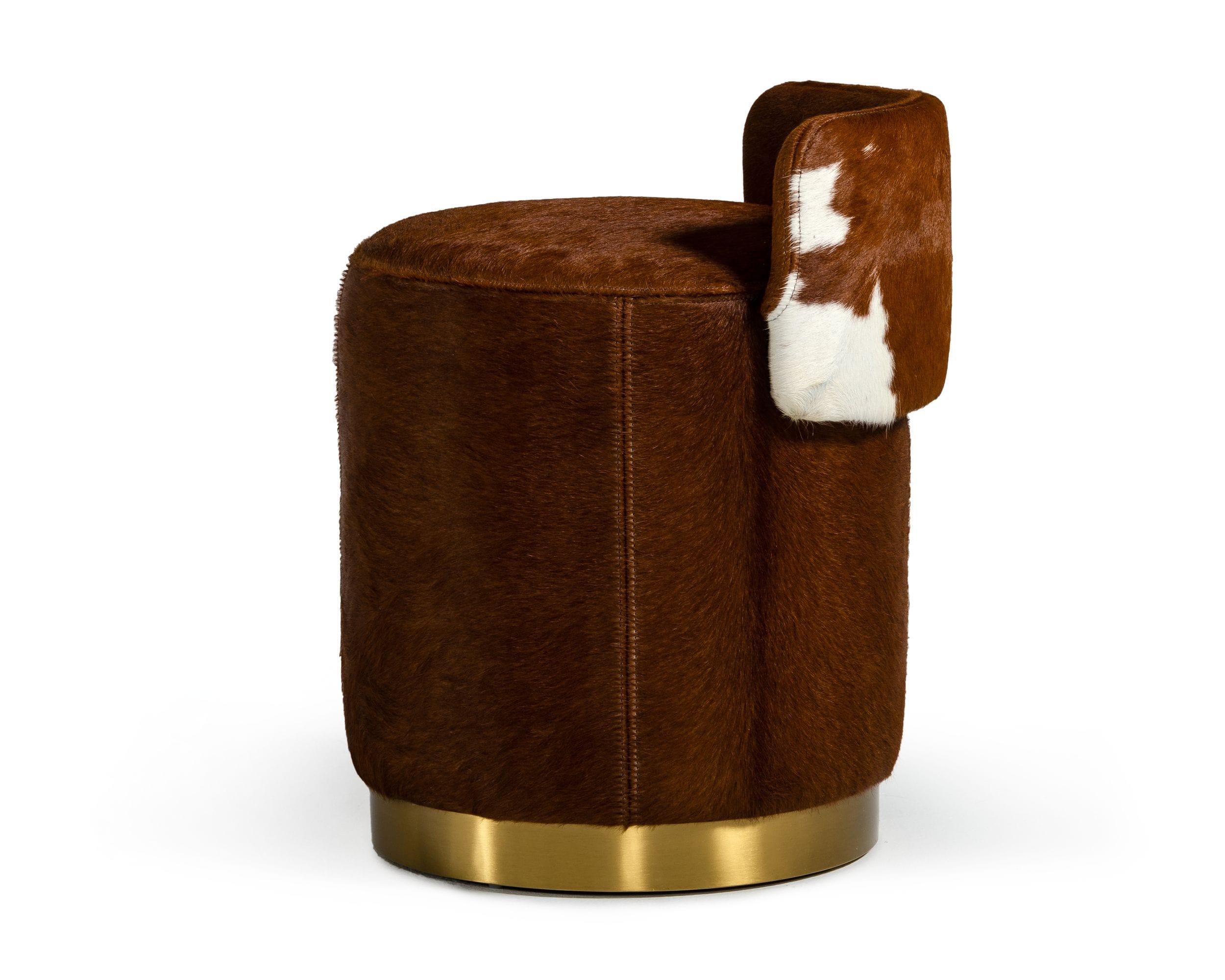 Modrest Belvista Modern Cowhide Ottoman