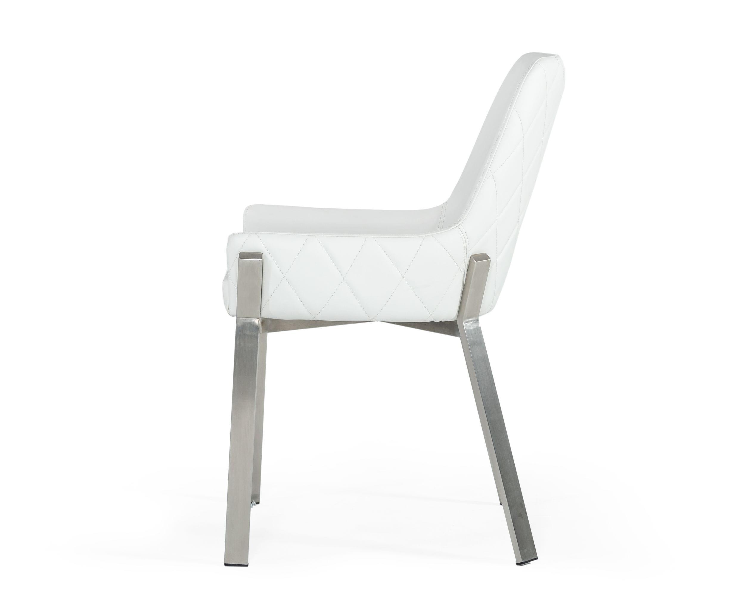 Modrest Ganon Modern Brushed Stainless Steel Dining Chair