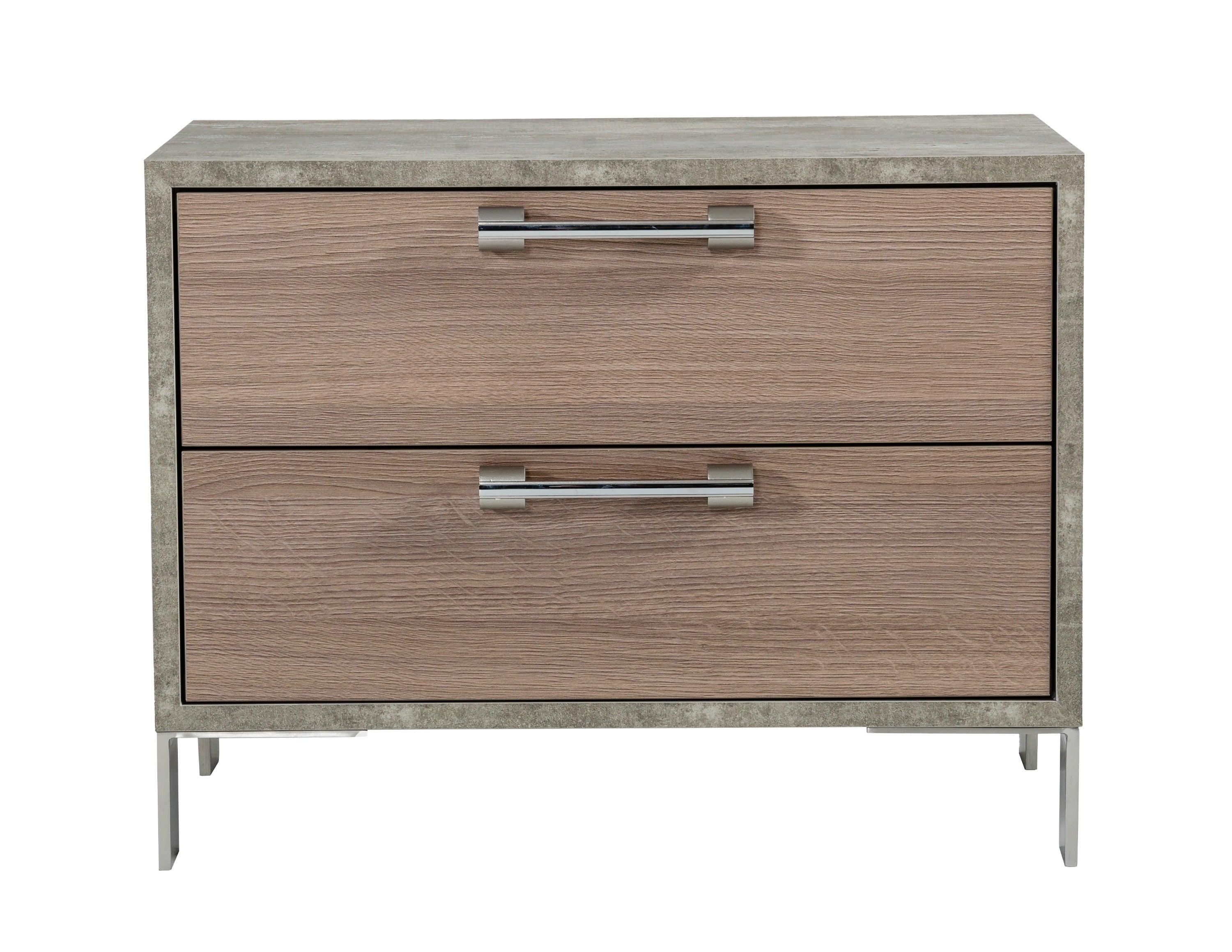 Nova Domus Boston Modern Brushed Stainless Steel Nightstand