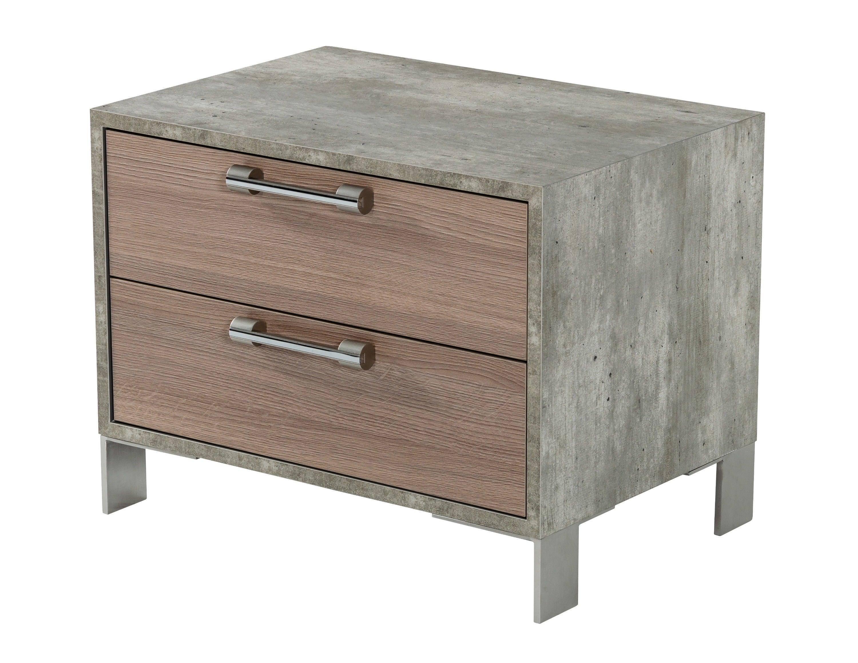 Nova Domus Boston Modern Brushed Stainless Steel Nightstand