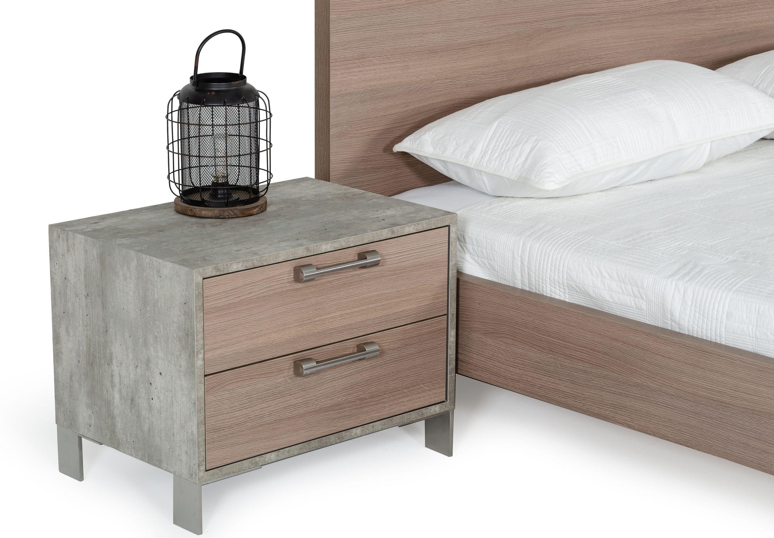 Nova Domus Boston Modern Brushed Stainless Steel Nightstand