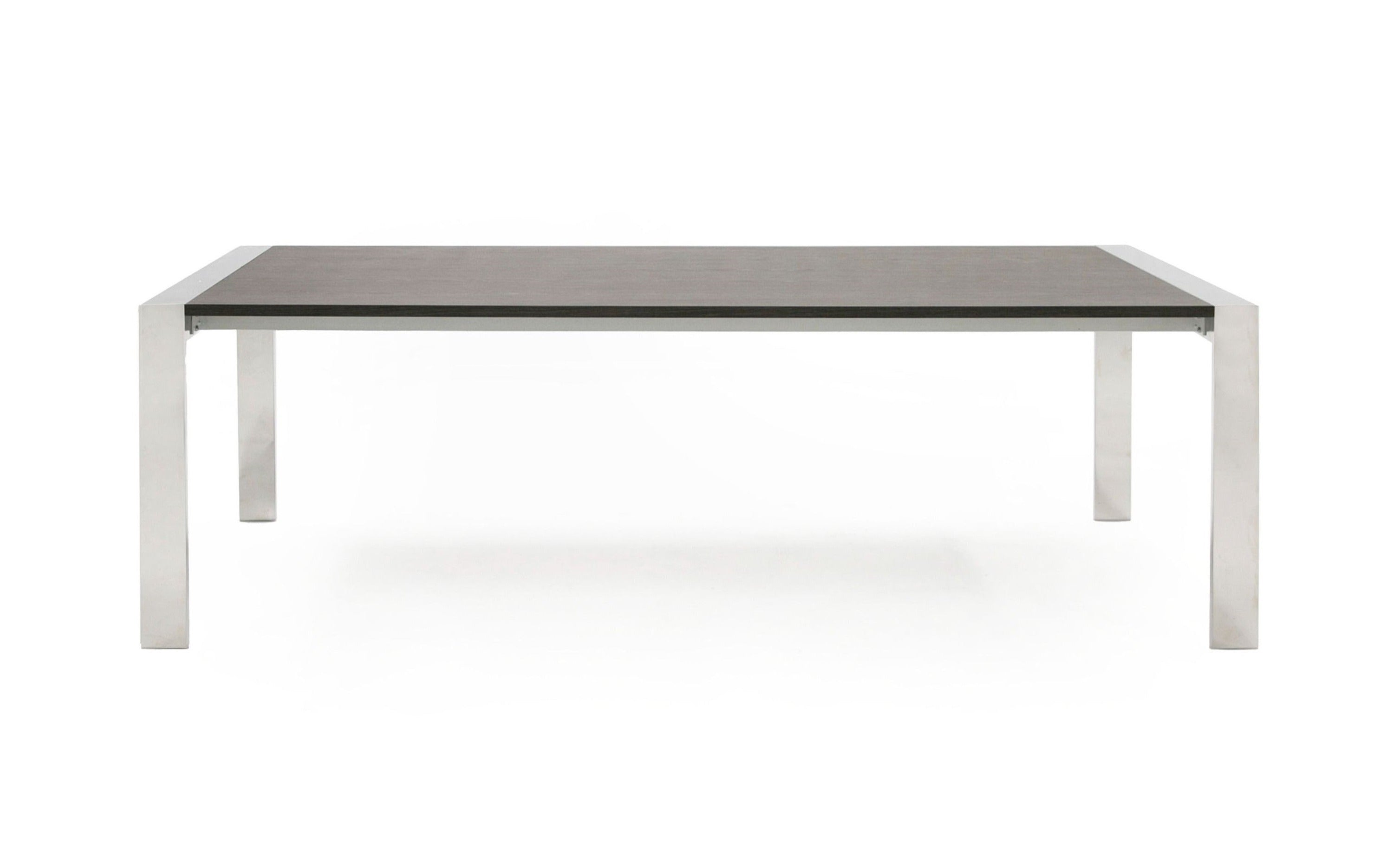 Modrest Fauna Modern Elm Stainless Steel Chrome Dining Table