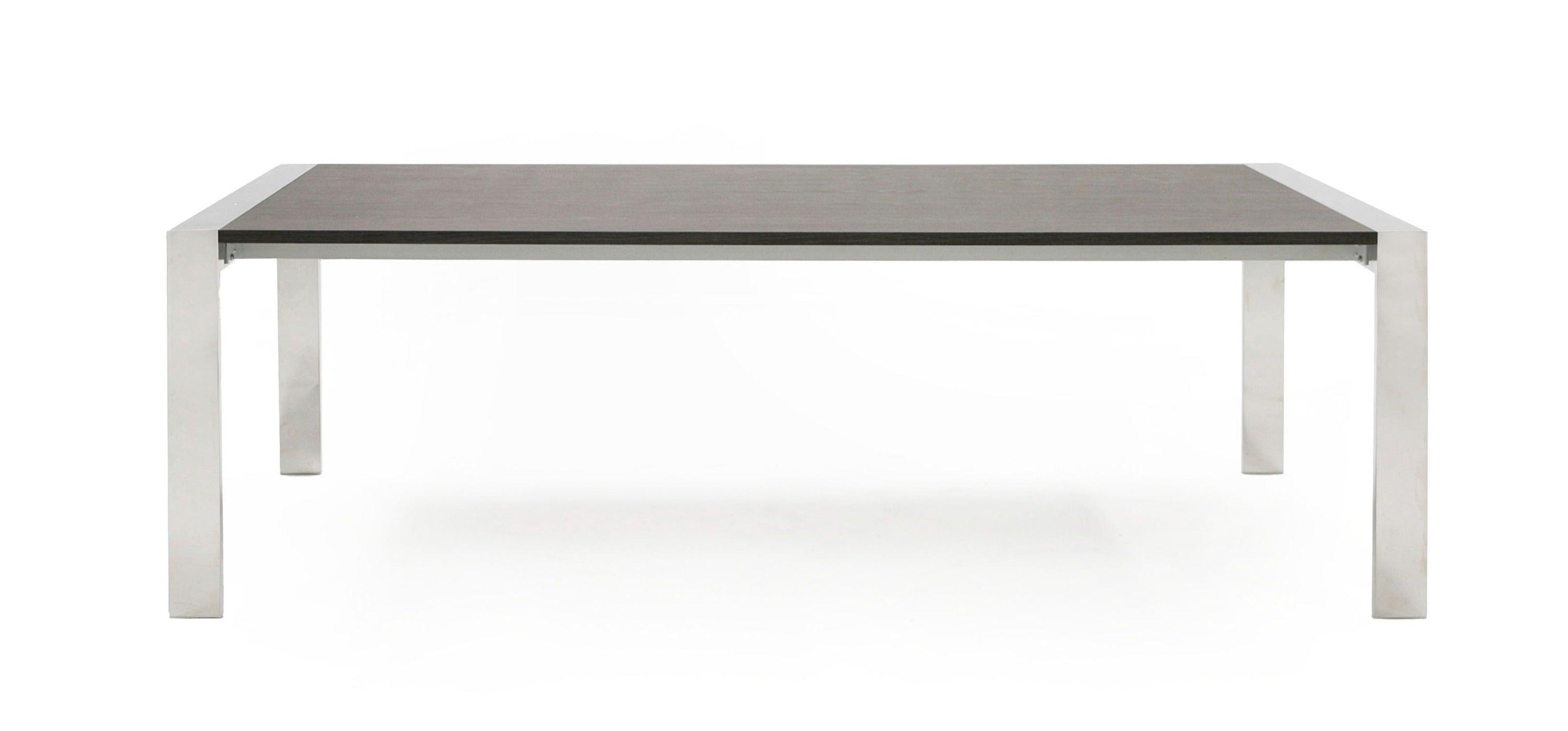 Modrest Fauna Modern Elm Stainless Steel Chrome Dining Table