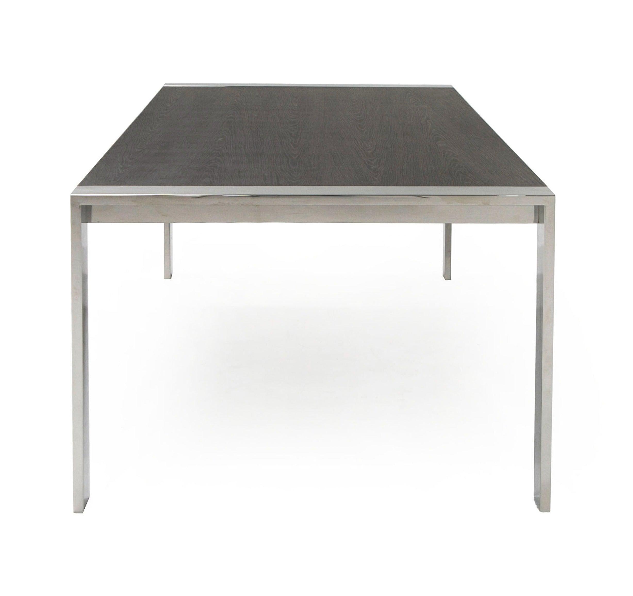 Modrest Fauna Modern Elm Stainless Steel Chrome Dining Table